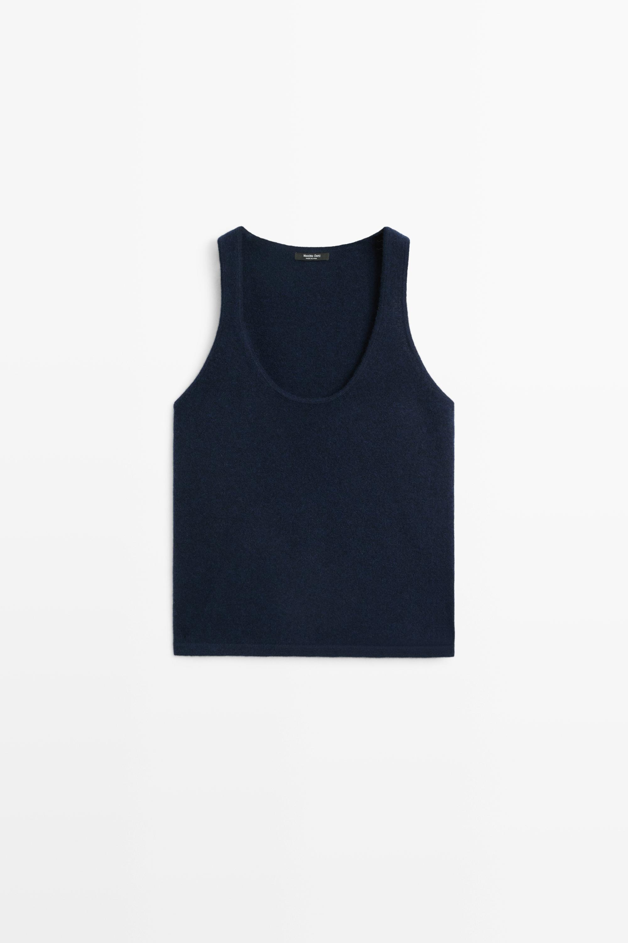 Wool blend knit round neck top