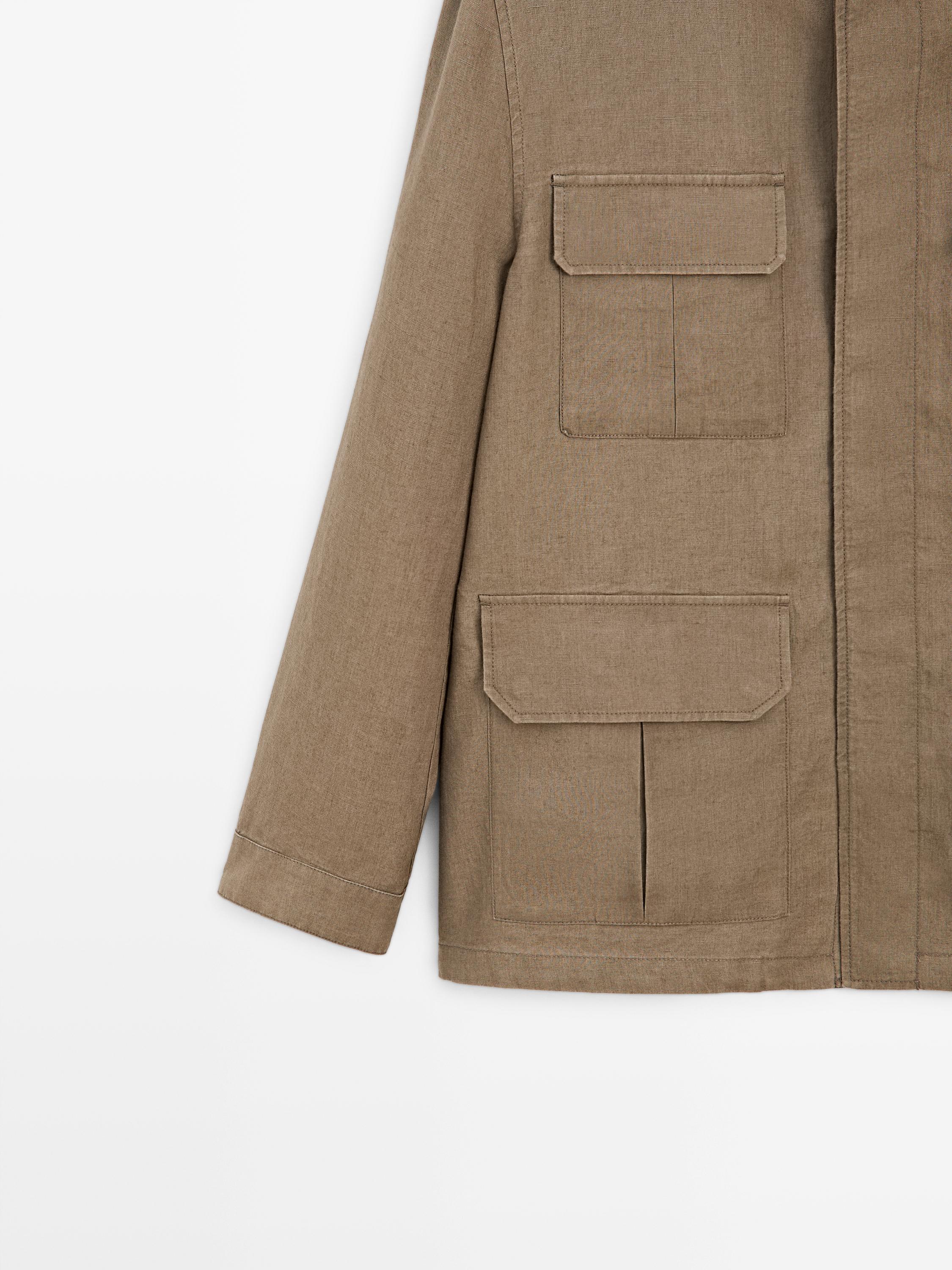 100% linen Safari jacket — OCHRE