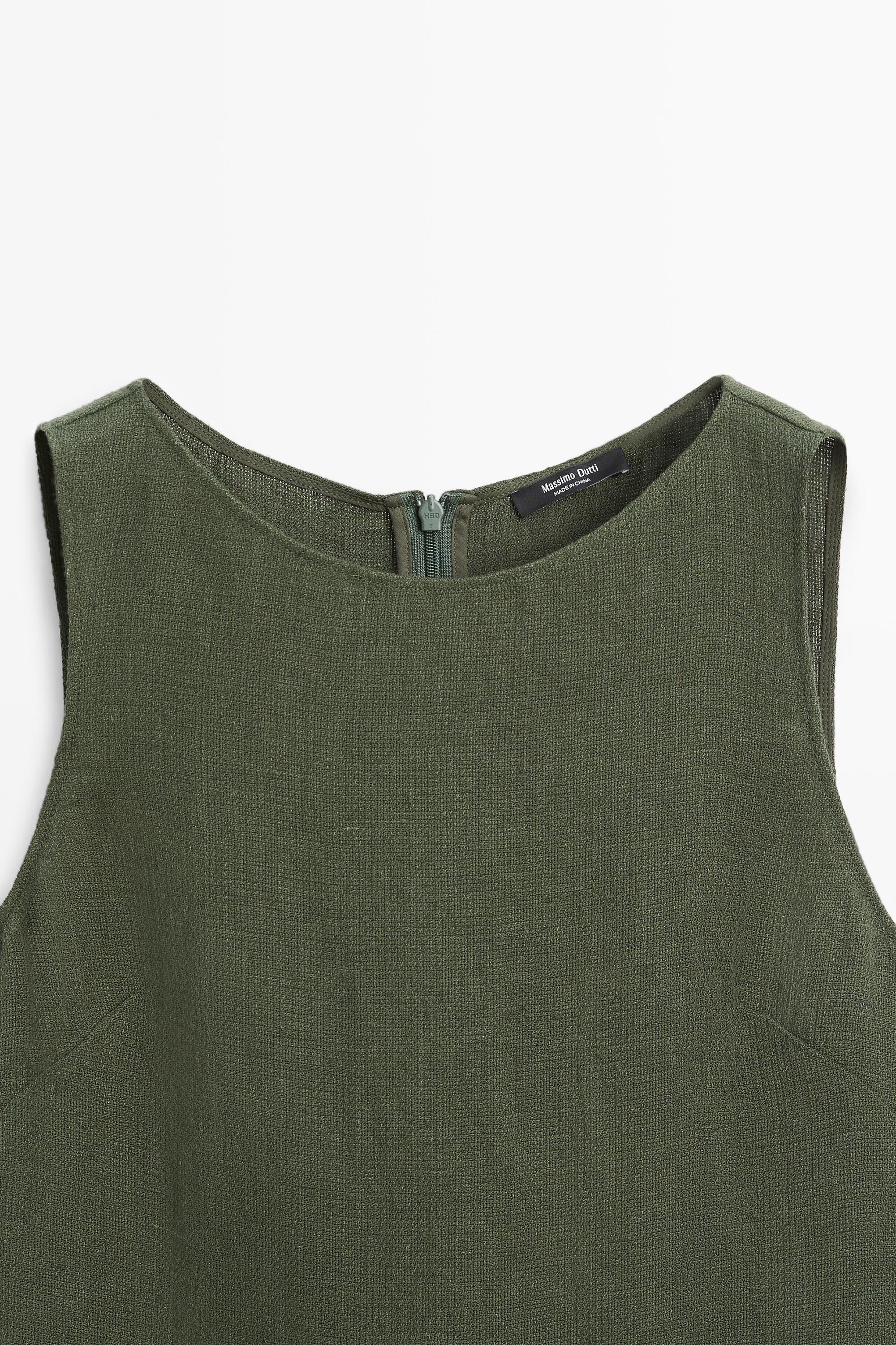 Long linen dress — GREEN