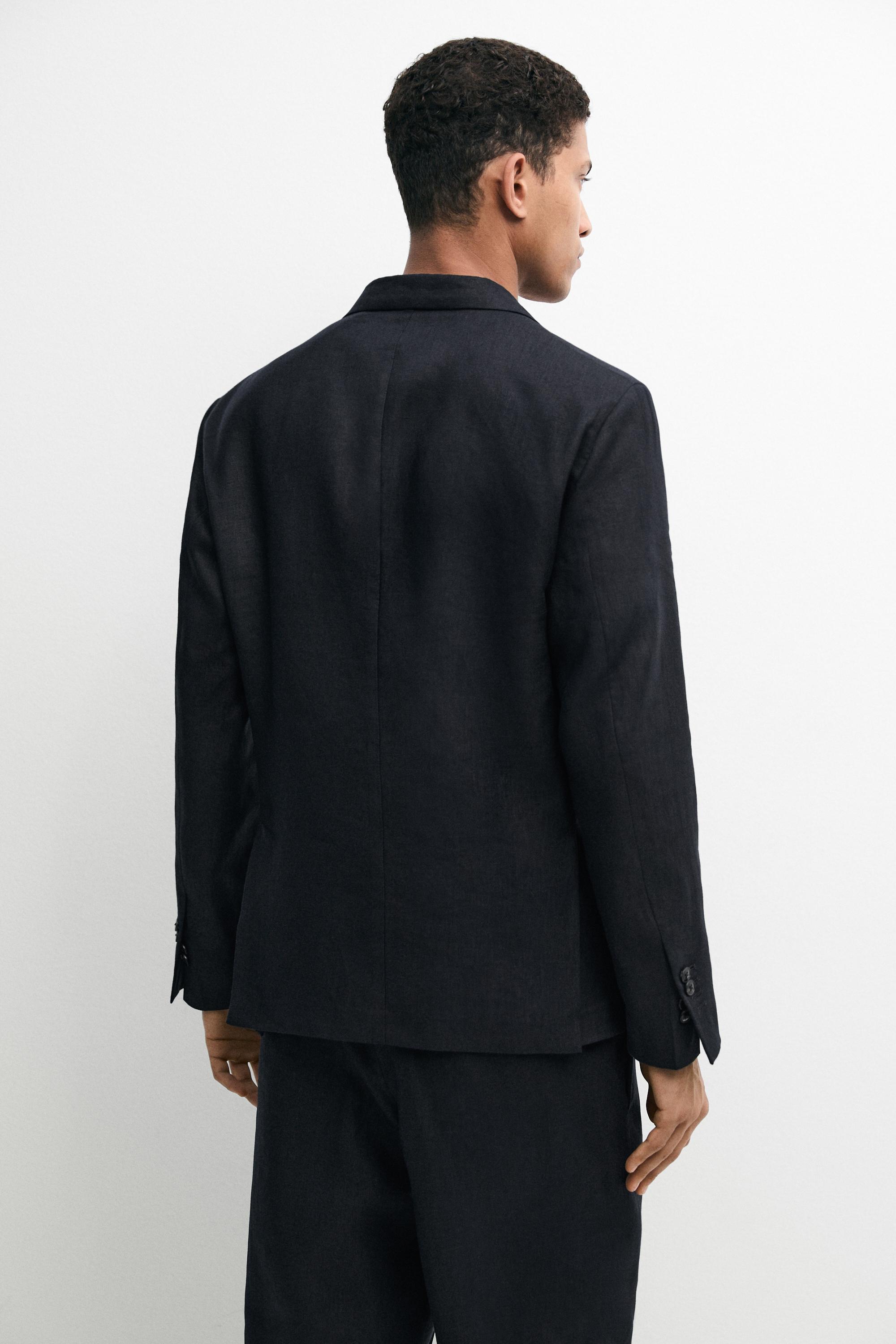 100% linen suit blazer — DEEP BLUE