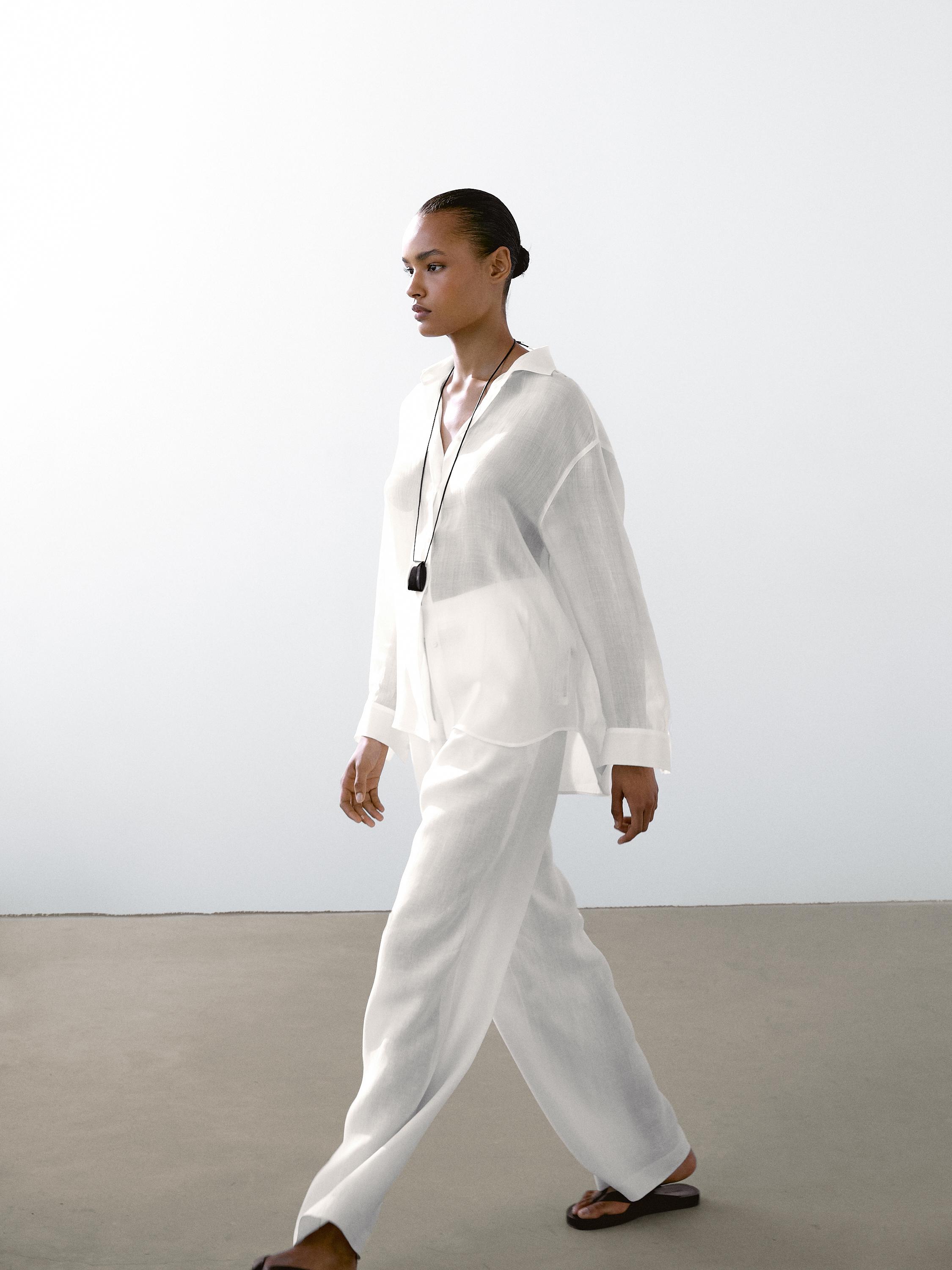 Lepršava košulja od mešavine ramije