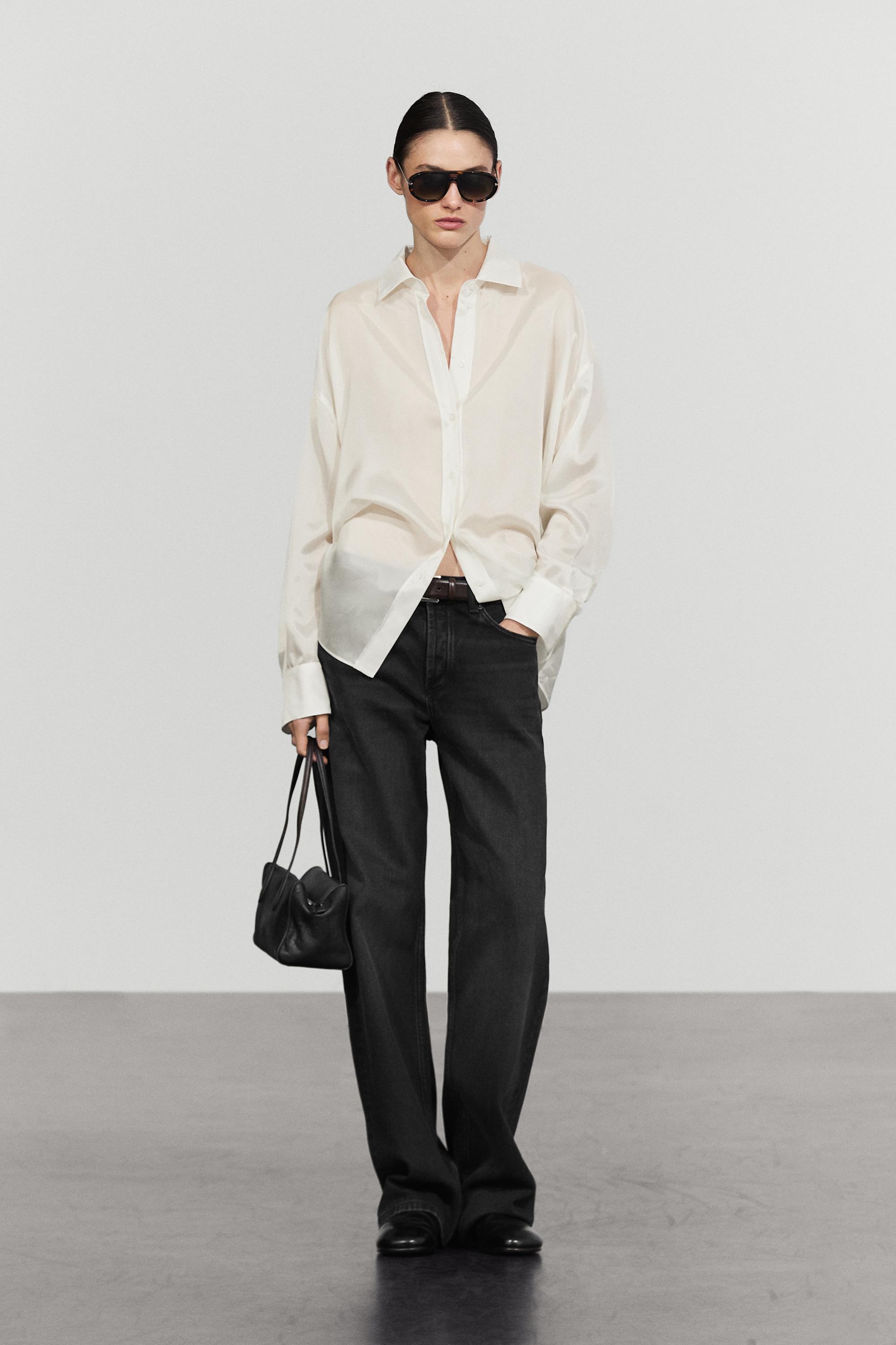 Massimo Dutti Oversize dökümlü gömlek
