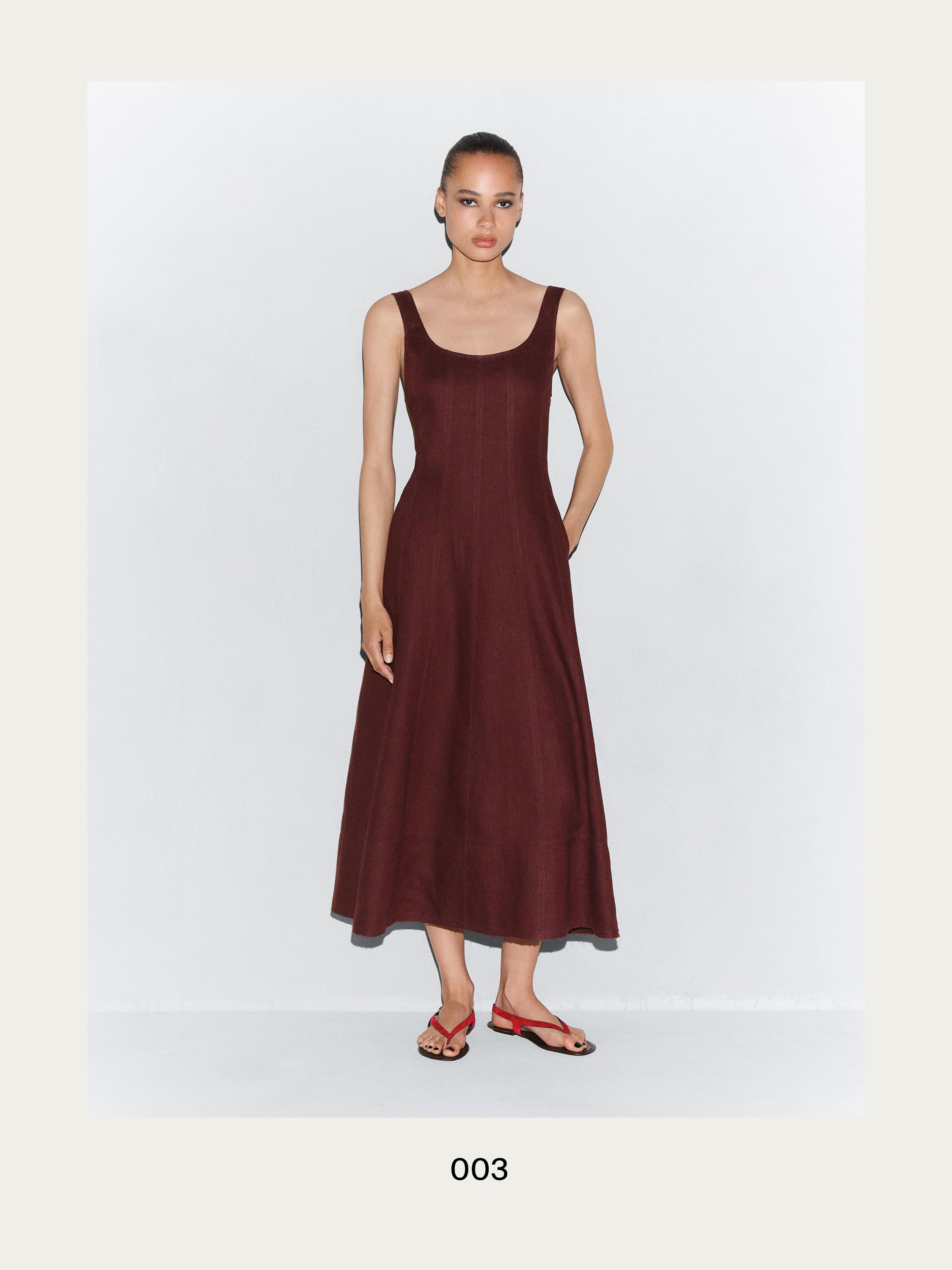Vestido largo fluido 100% lino