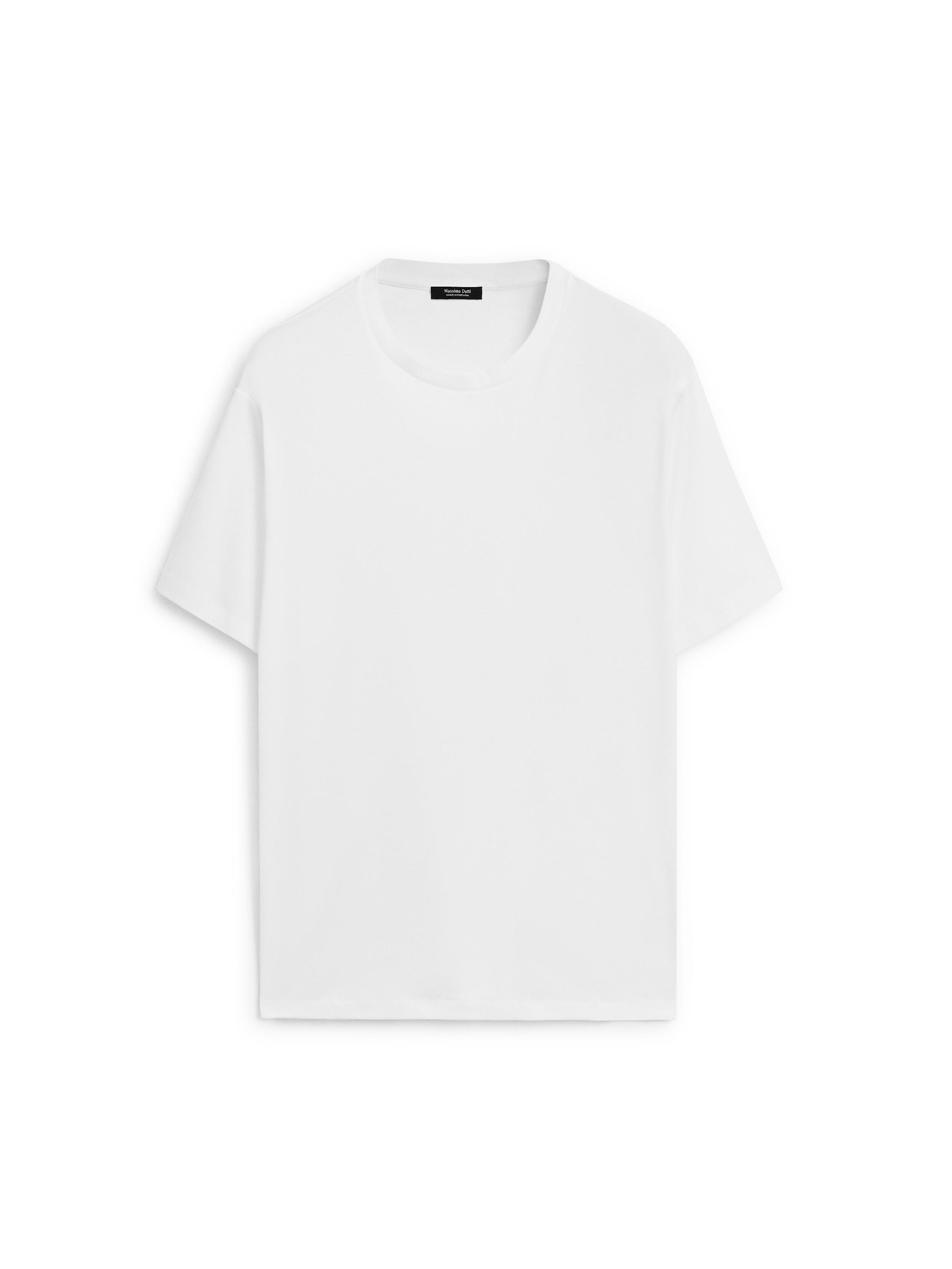 100% mercerised cotton T-shirt — WHITE