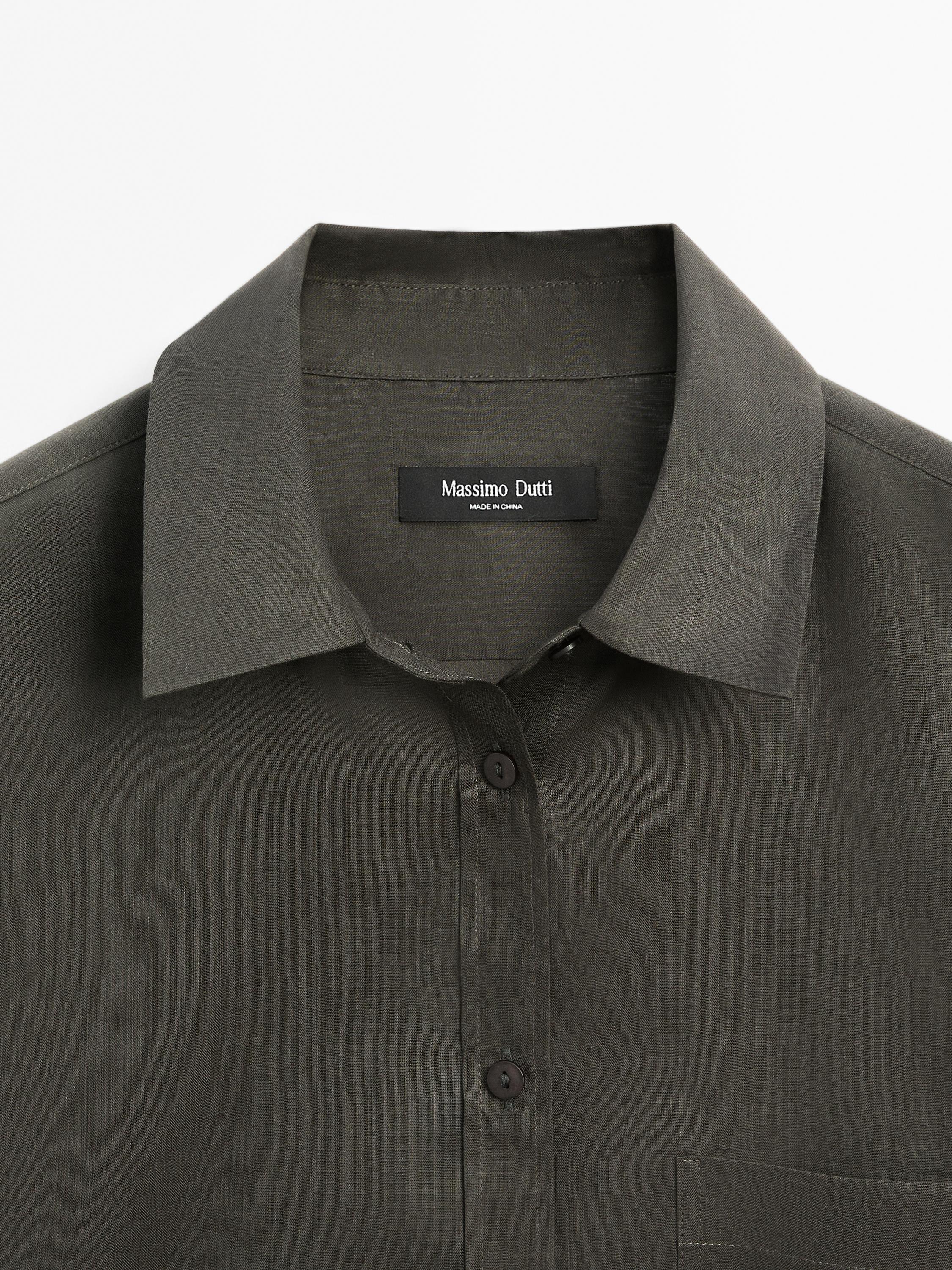 Flowing ramie blend shirt