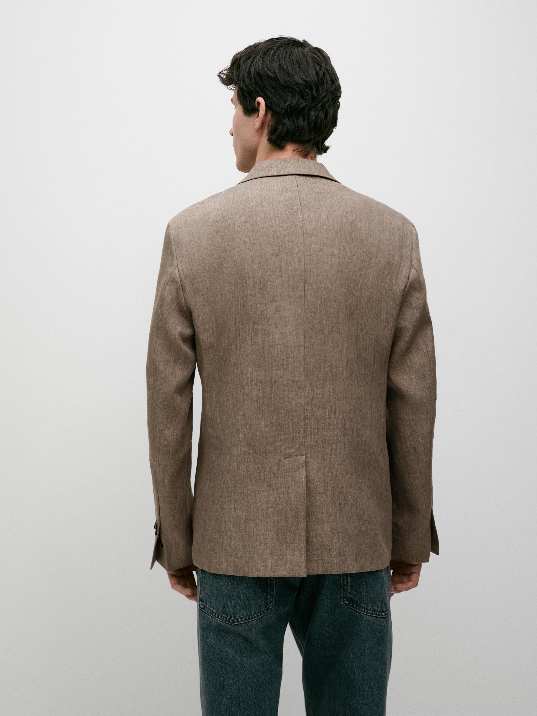100% linen suit blazer — OCHRE