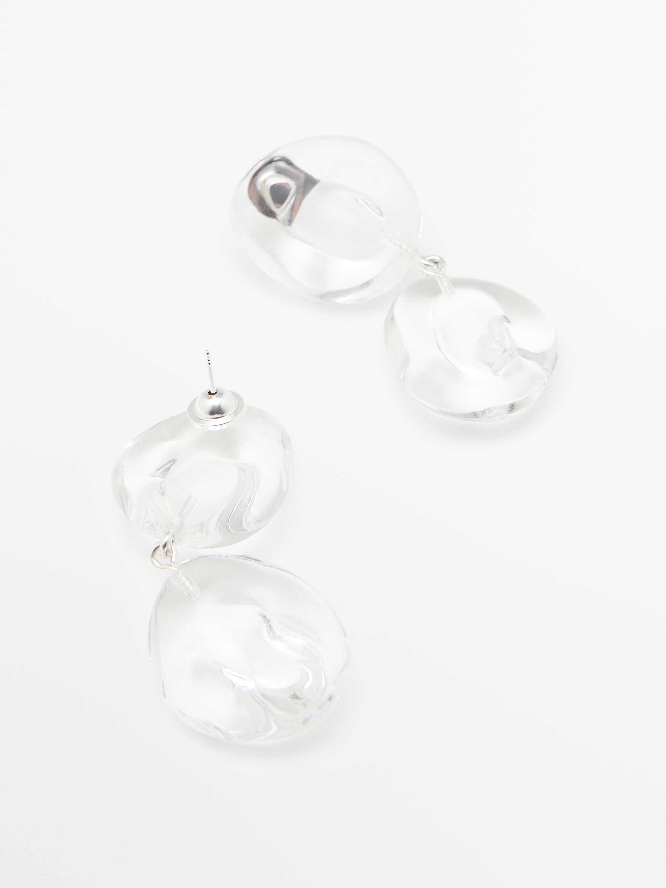 Glass piece earrings — WHITE