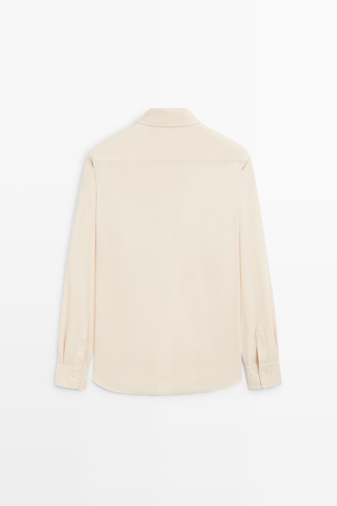 Regular fit needlecord shirt — SAND