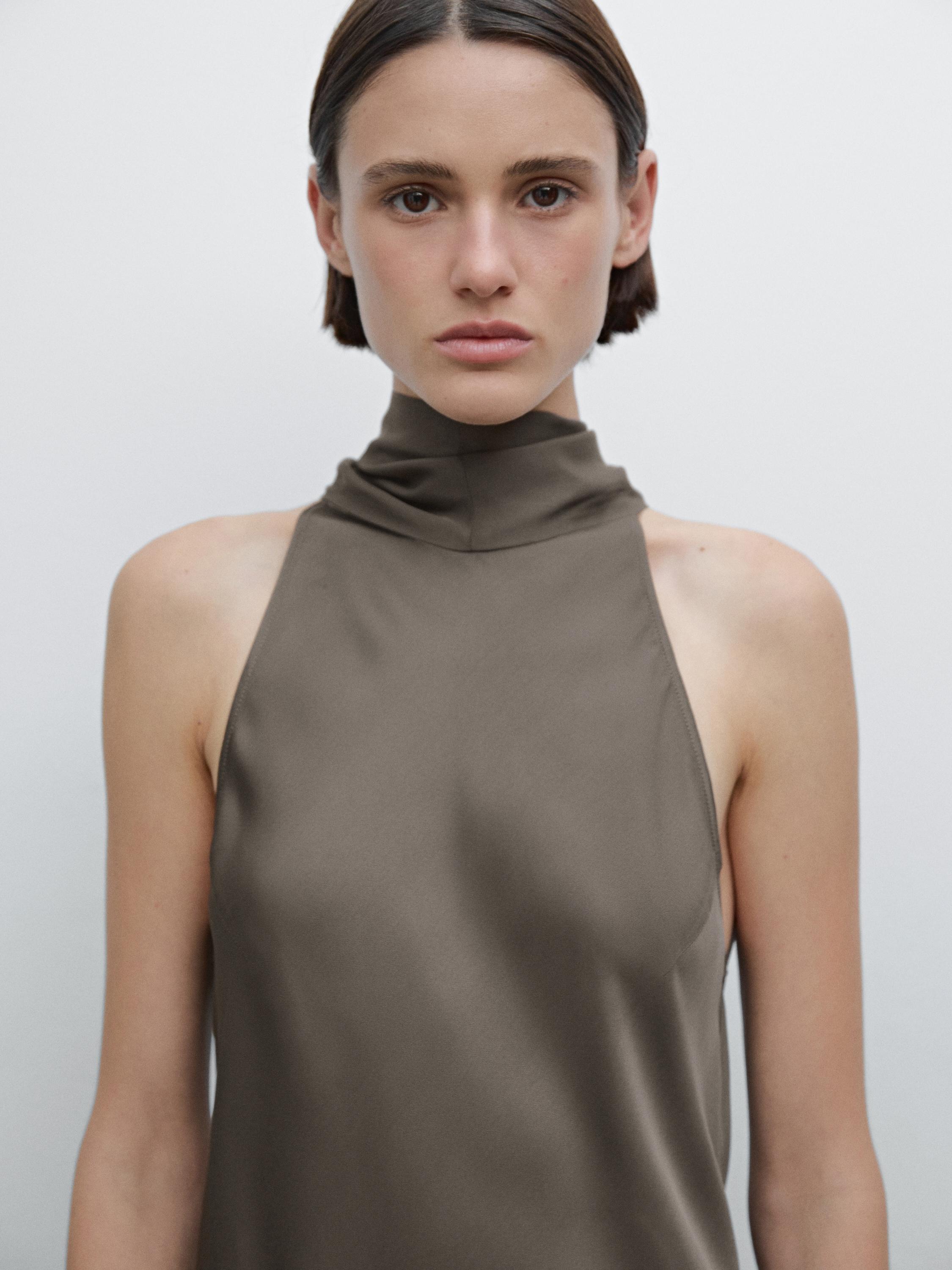 Halter neck dress with tie detail - Studio