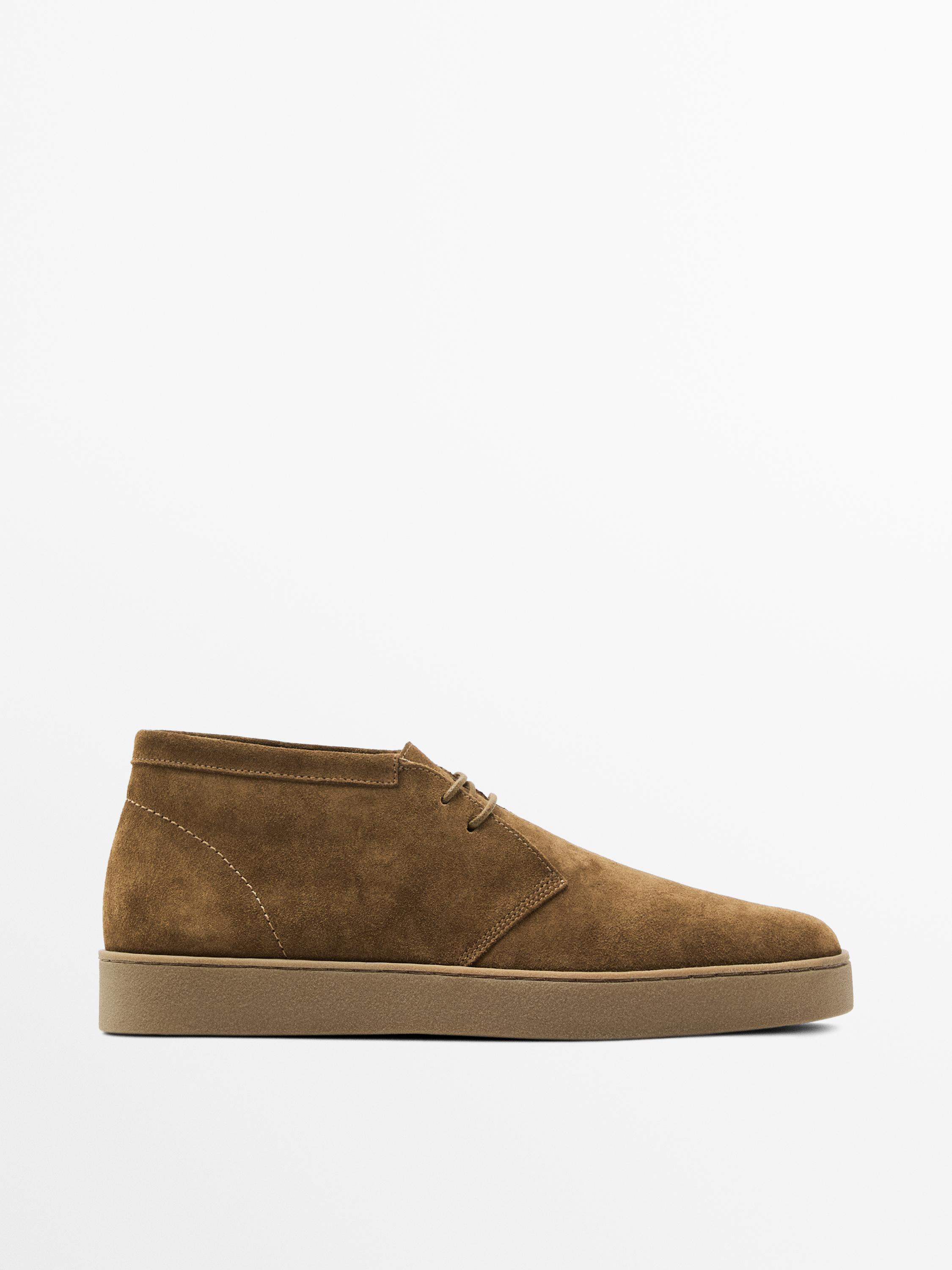 Soft split suede ankle boots
