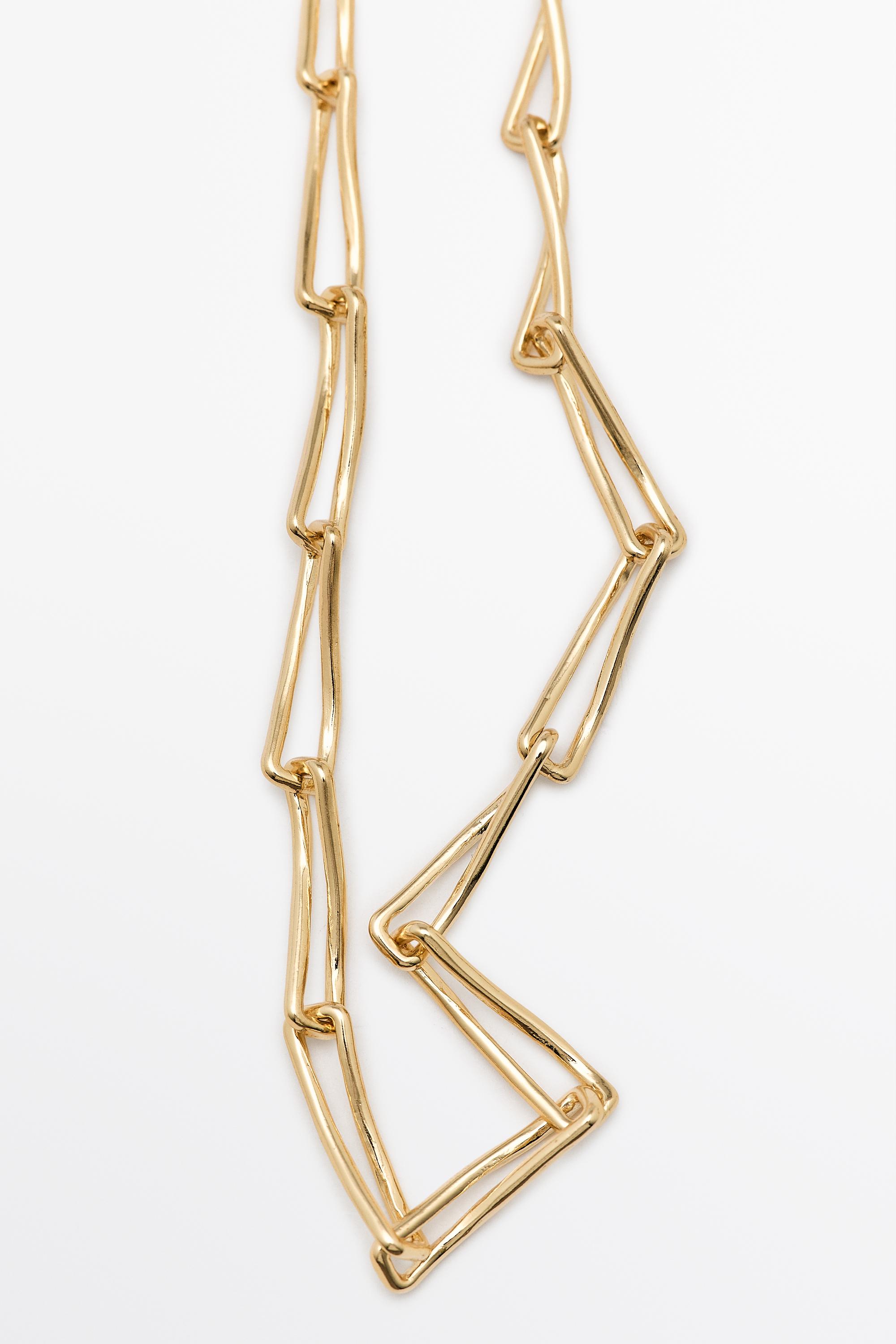 Metal chain link necklace — GOLDEN