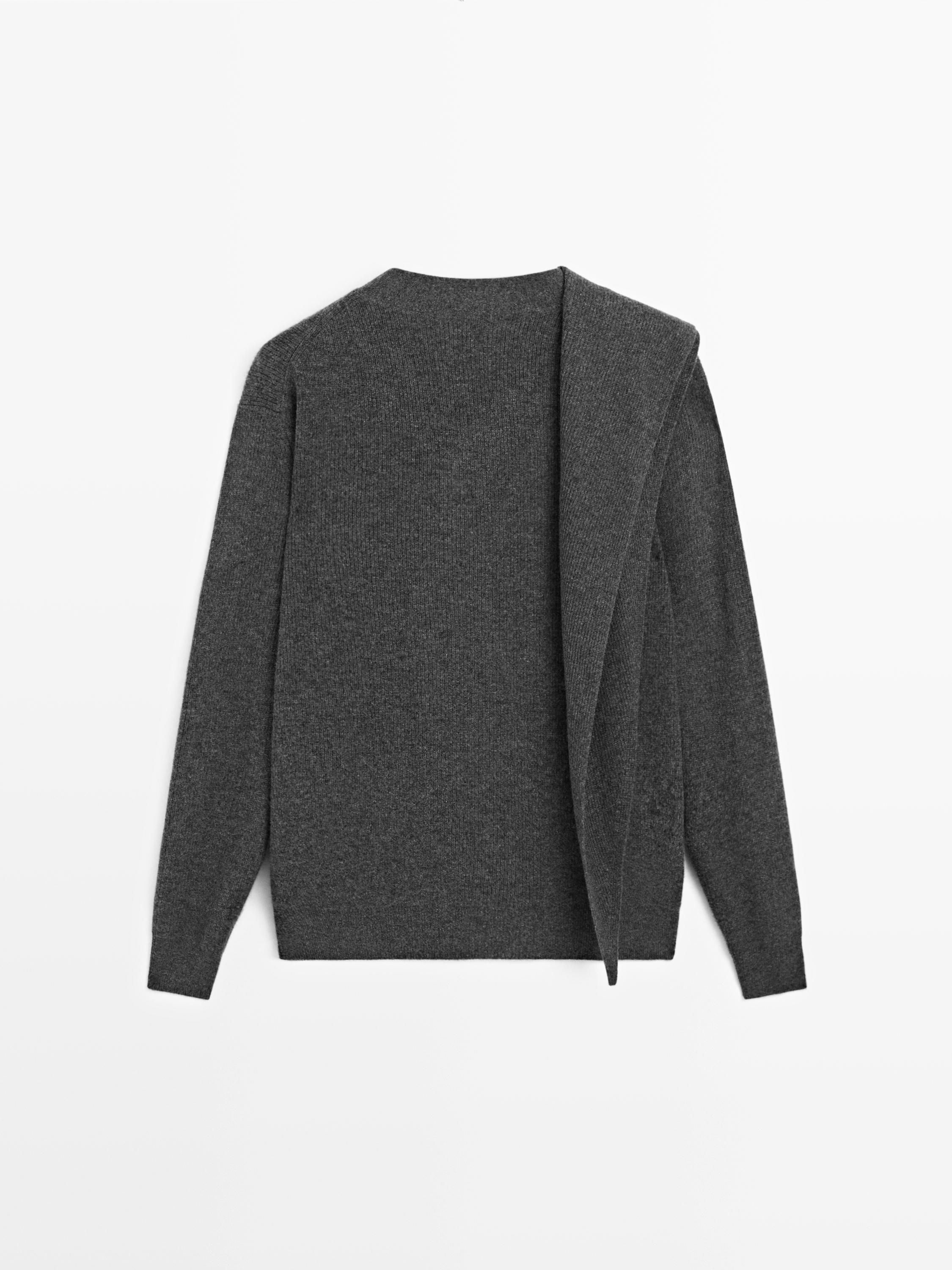 Cardigan avec écharpe 100 % laine