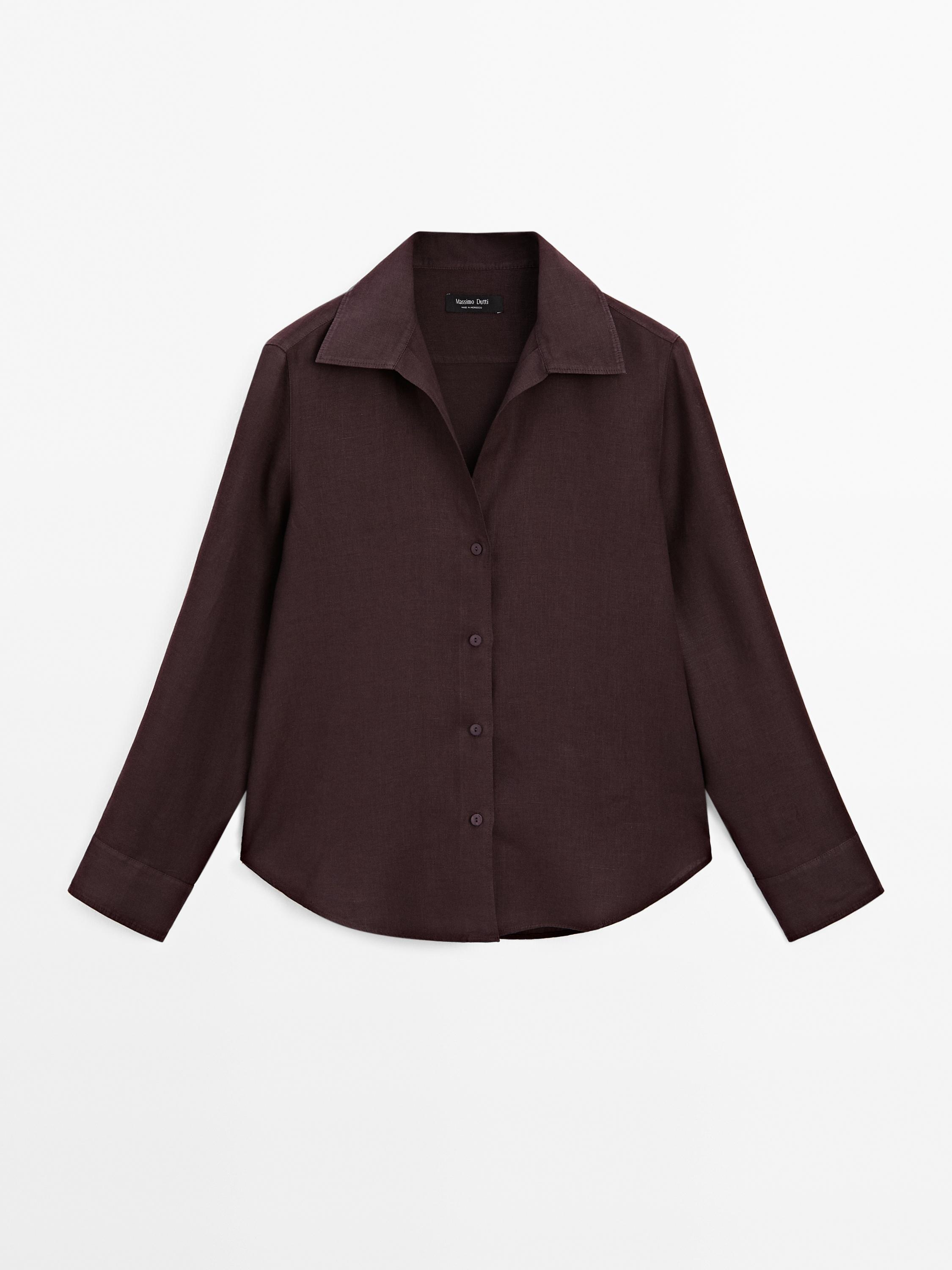 Chemise col ouvert 100 % lin