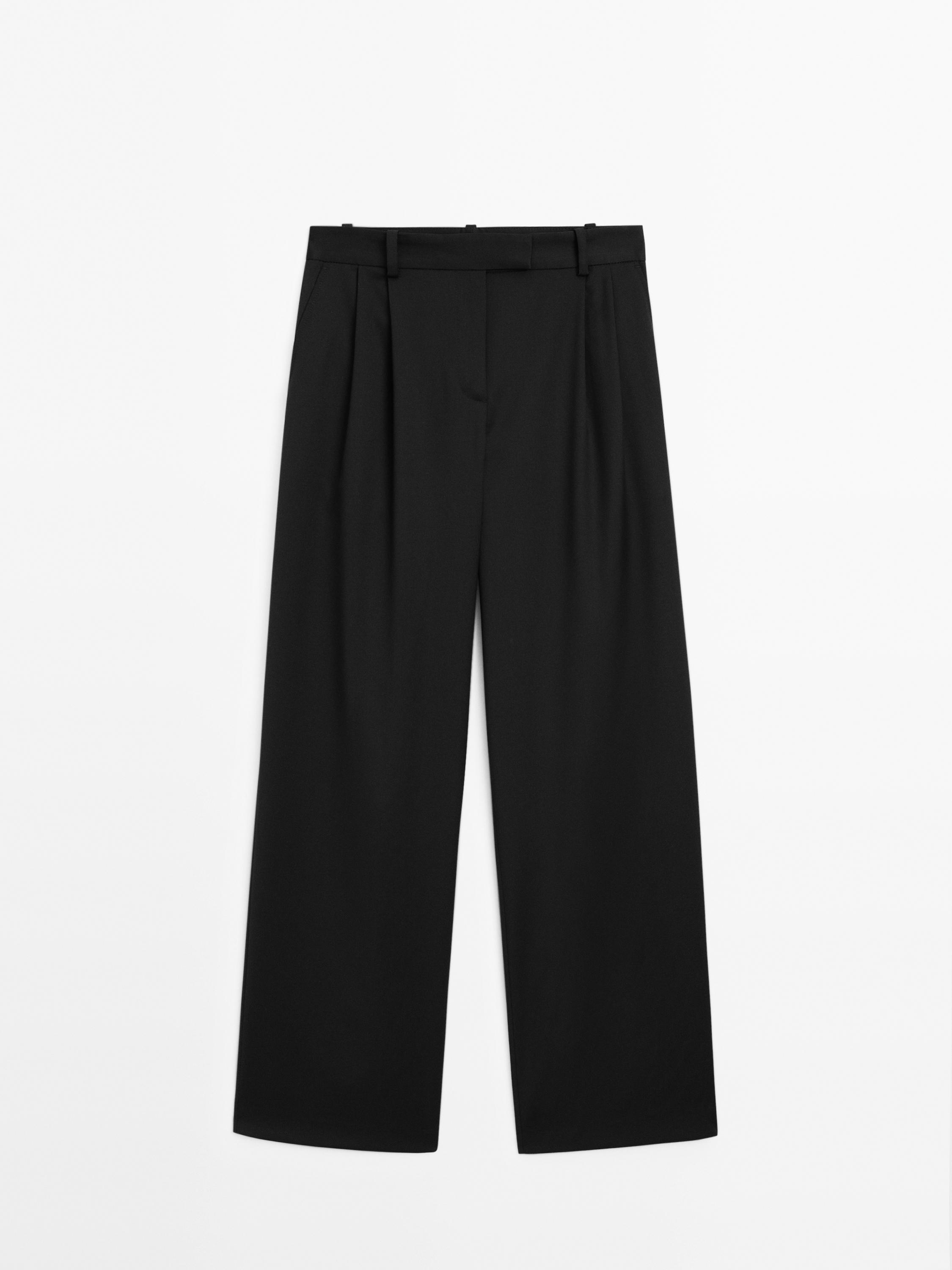 Pantalon relaxed fit en laine froide