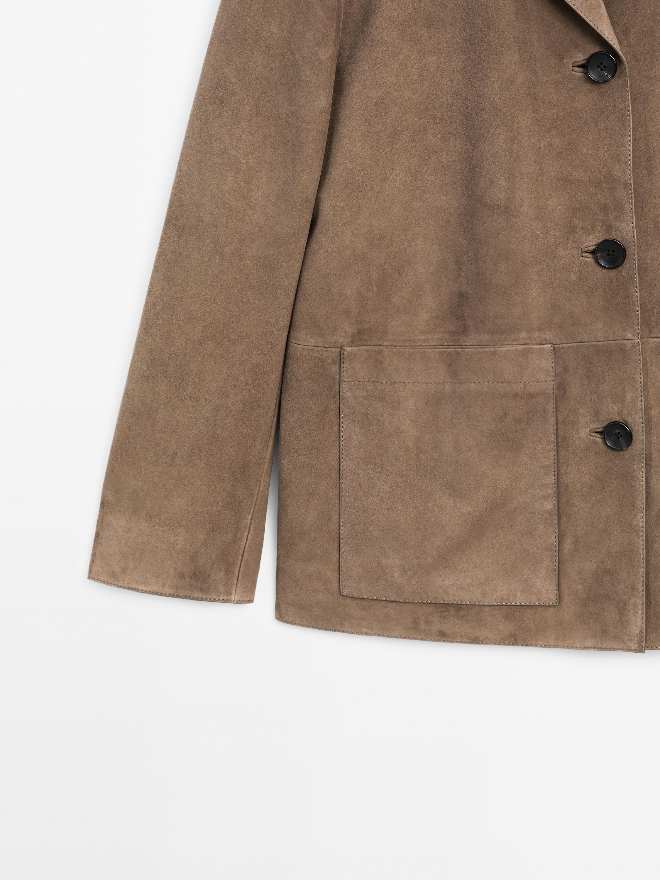 Flowing suede leather blazer