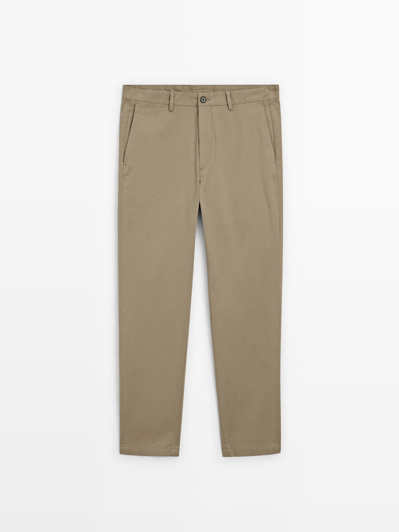 Massimo Dutti - Herre - Slim Fit Bukser I 100 % Bomuld - Brændt - 44