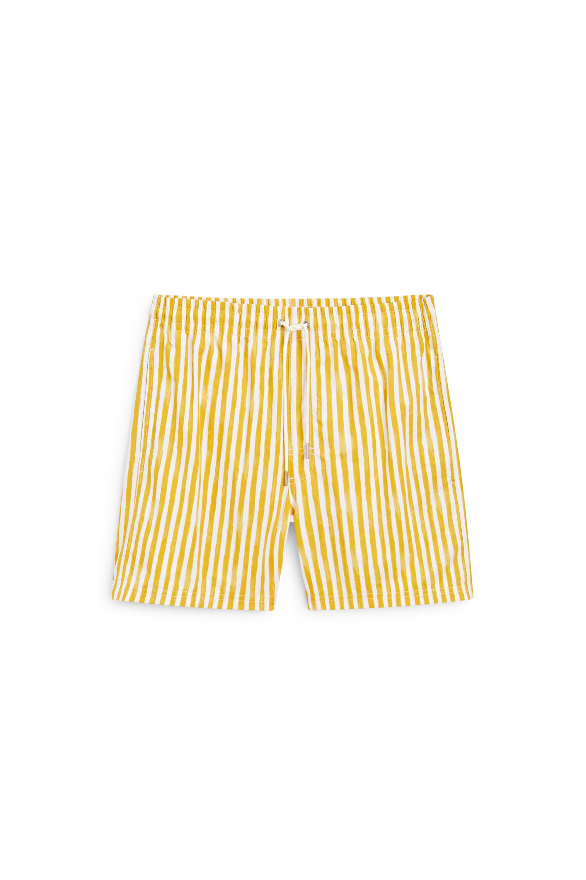 Striped printed swimming trunks — YELLOW