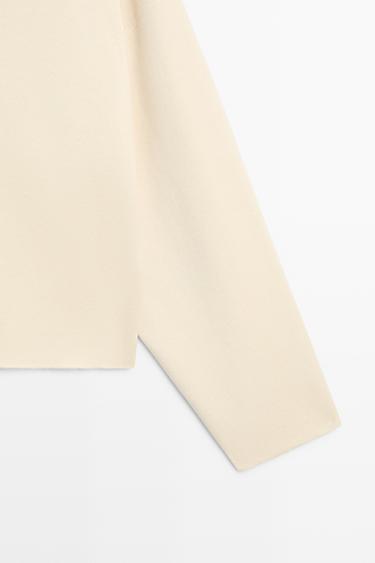 Cotton knit zip-up jacket — Vanilla 7