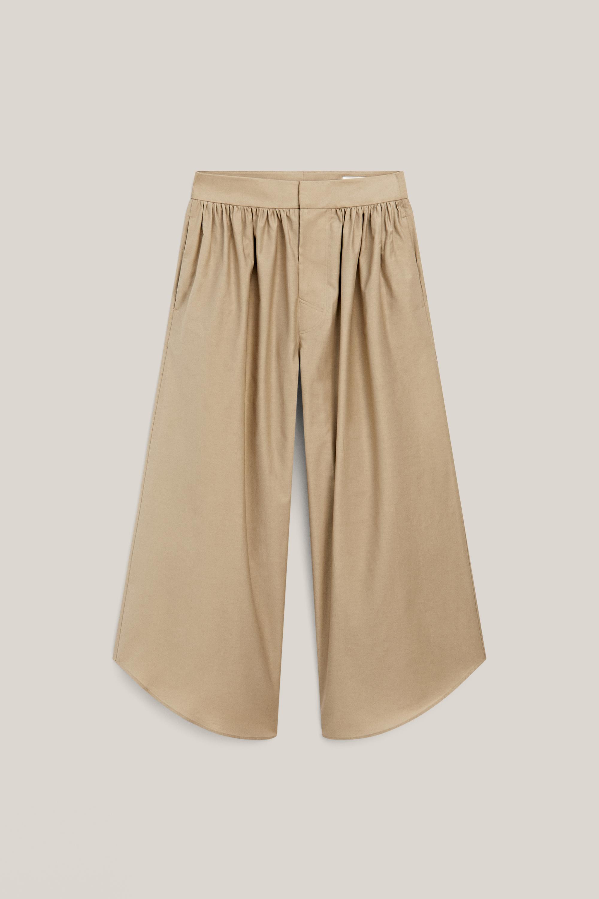 Culottes with pleated details - LIMITED EDITION — BEIGE