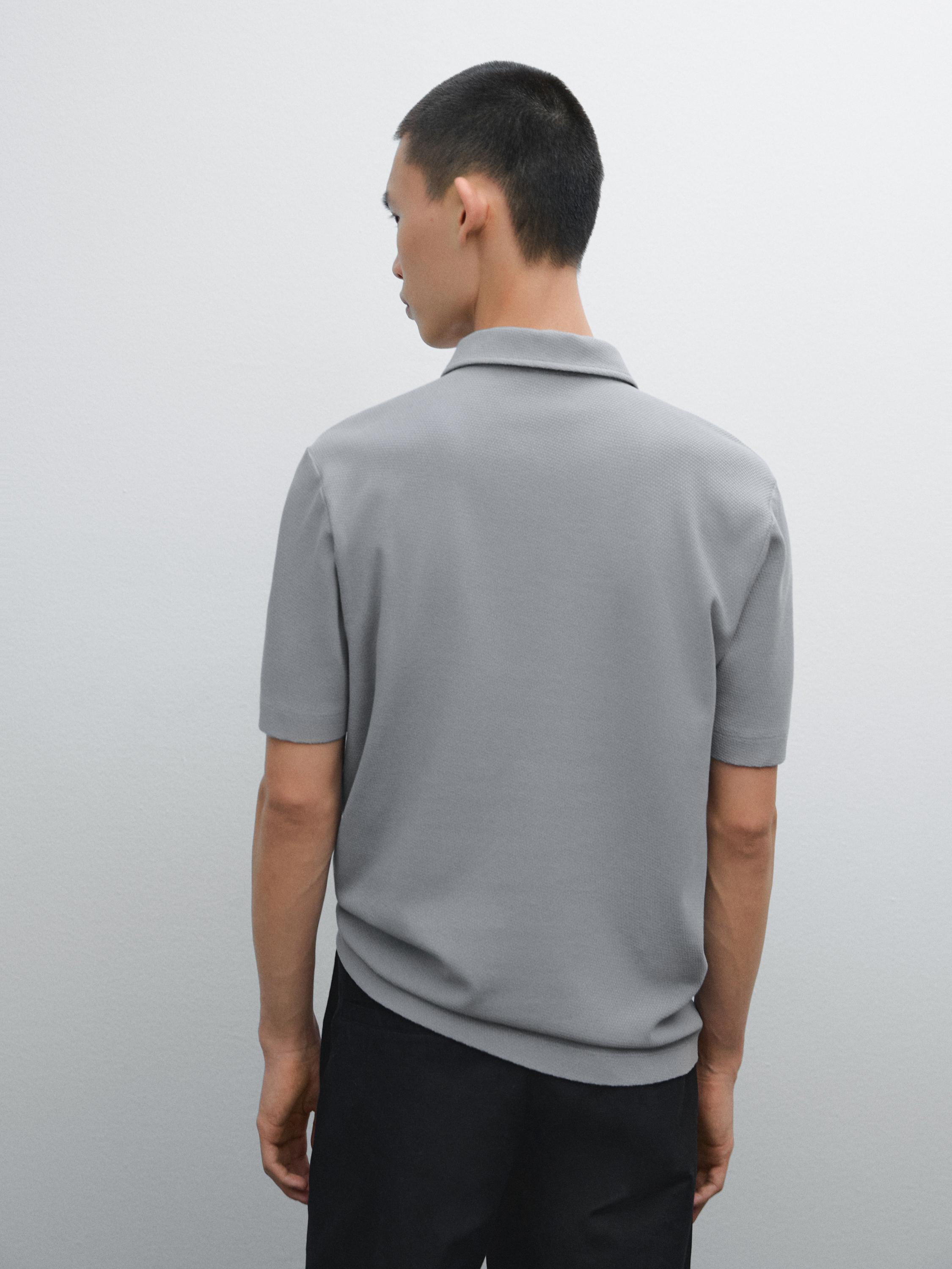 Trikot-Poloshirt aus 100 % Baumwolle mit Strukturmuster