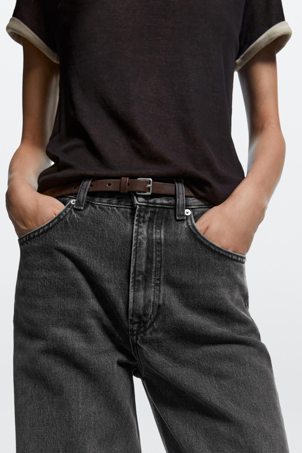 High-waist wide-leg jeans — GREY