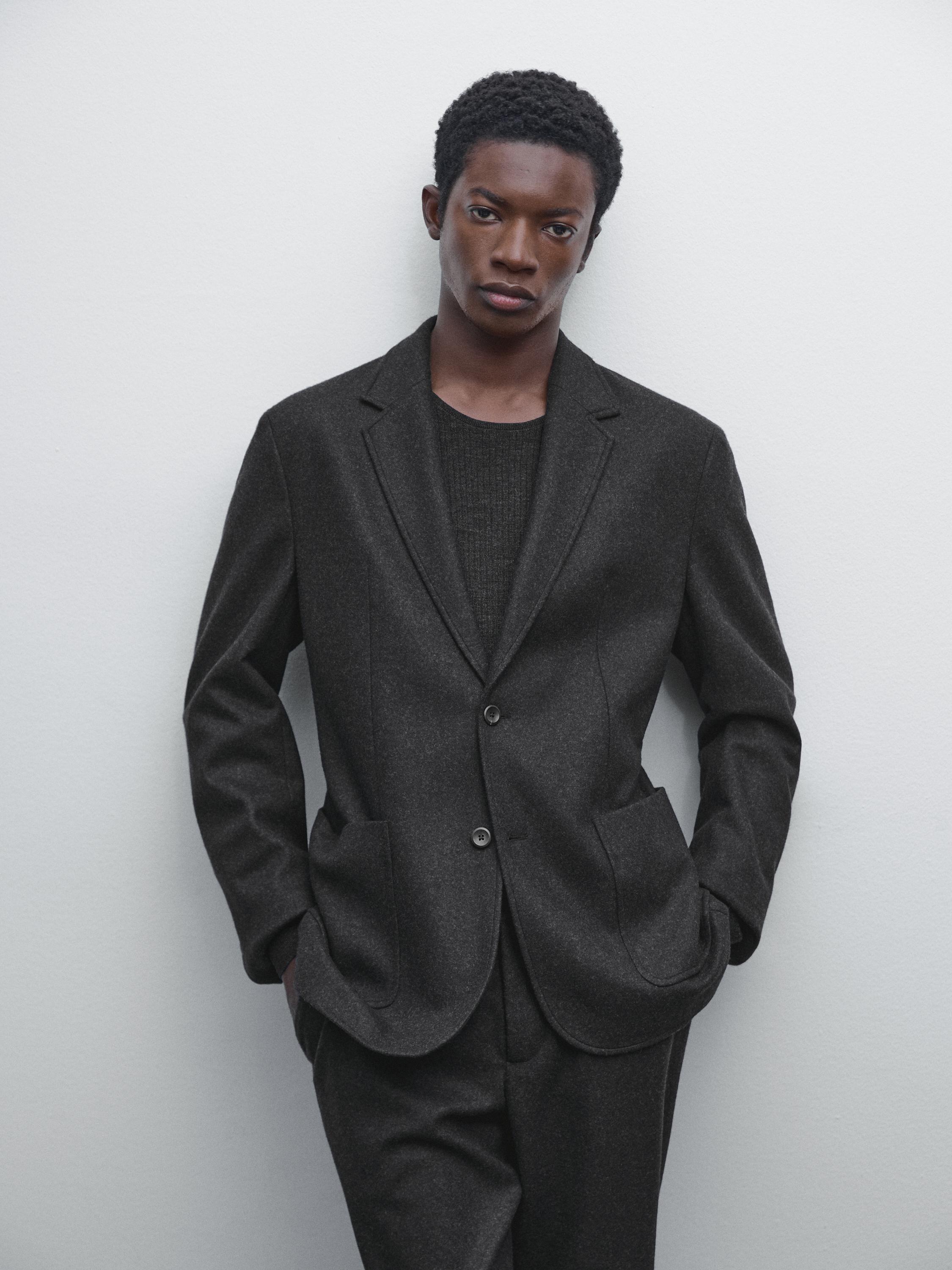 Anzugjacke aus Wollmischgewebe