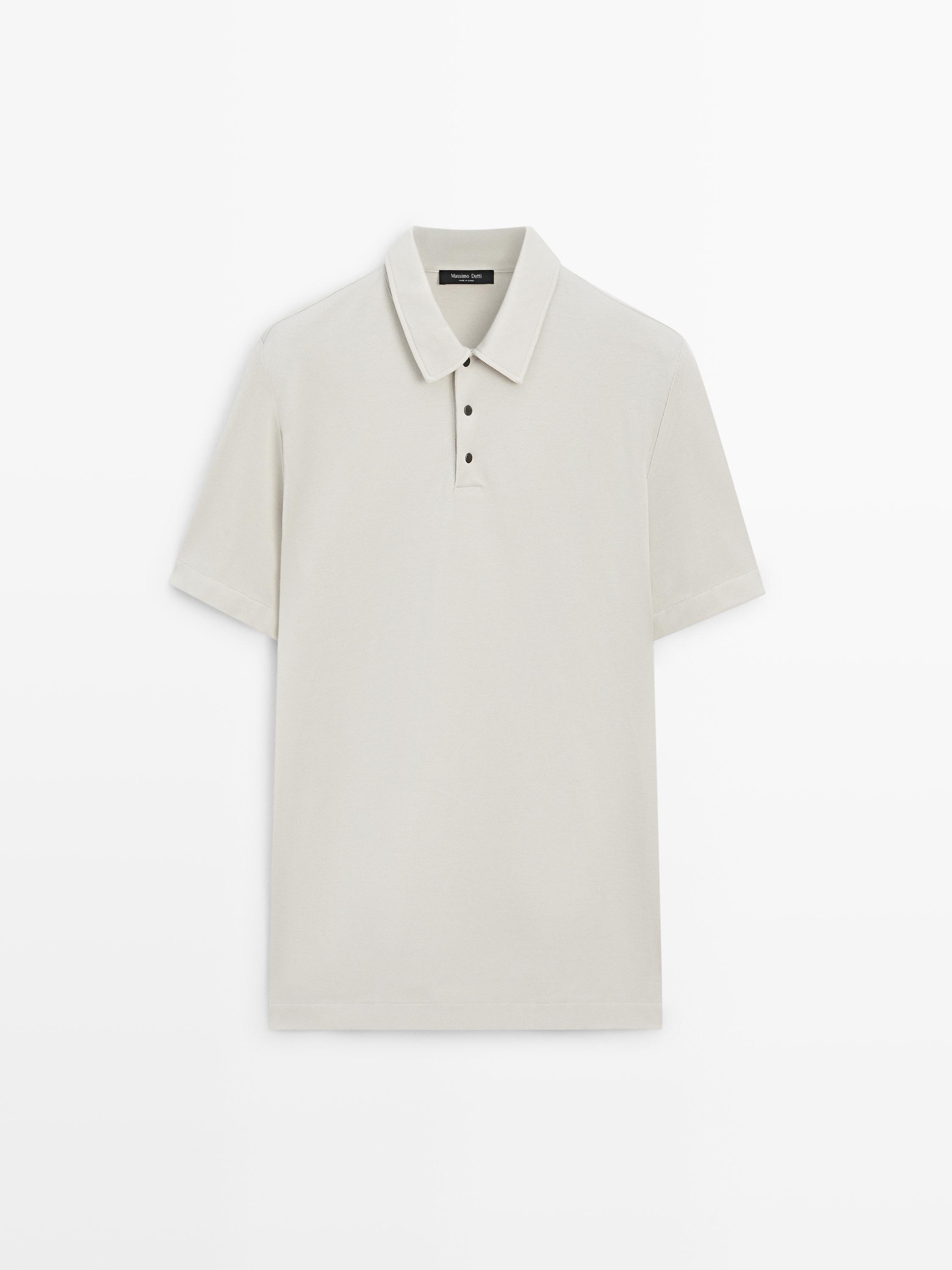 100% cotton short sleeve polo shirt — STONE
