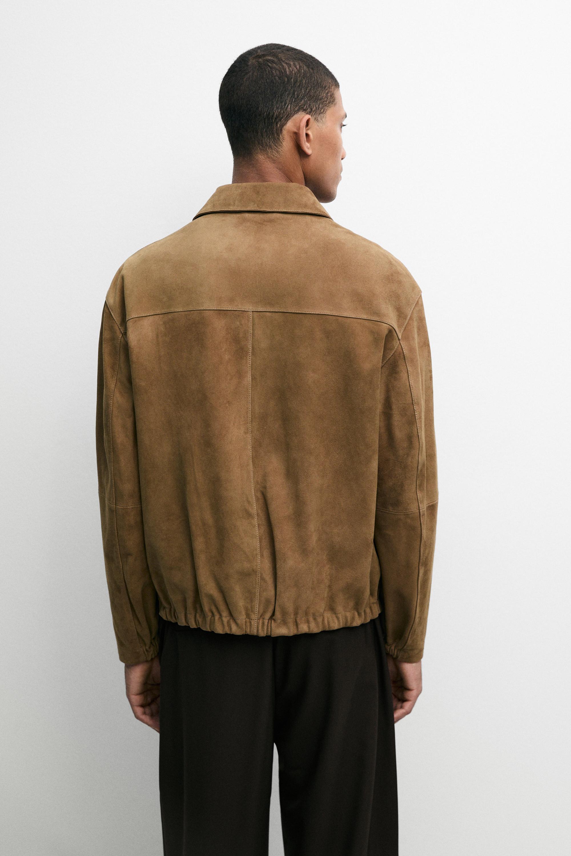 Suede leather jacket — Light Beige