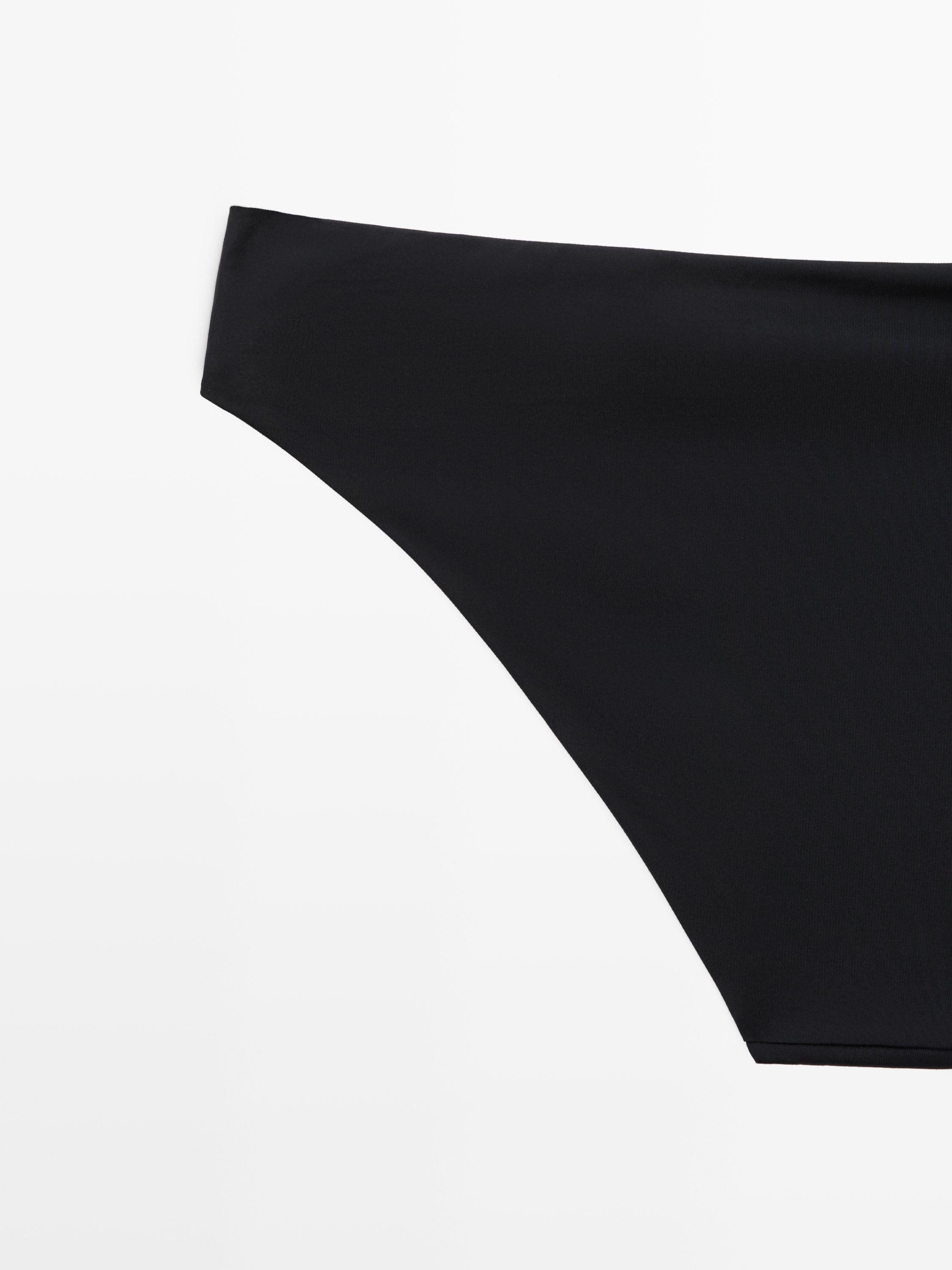 Bikini bottoms with rhinestone detail — BLACK