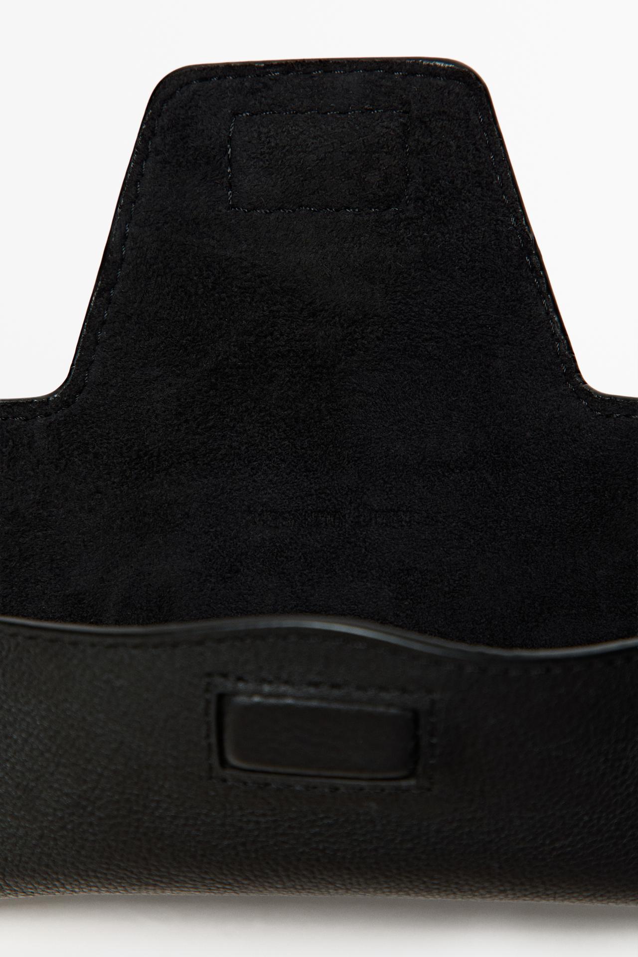 Nappa leather sunglasses case — BLACK
