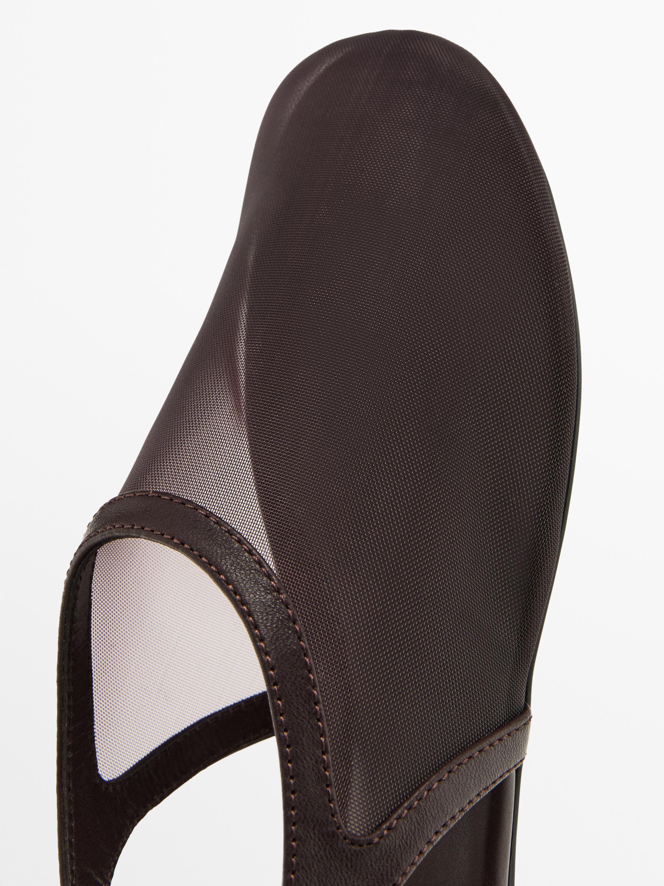 Mesh slingback ballet flats