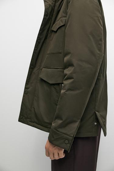 Down jacket with pocket details — KHAKI 8