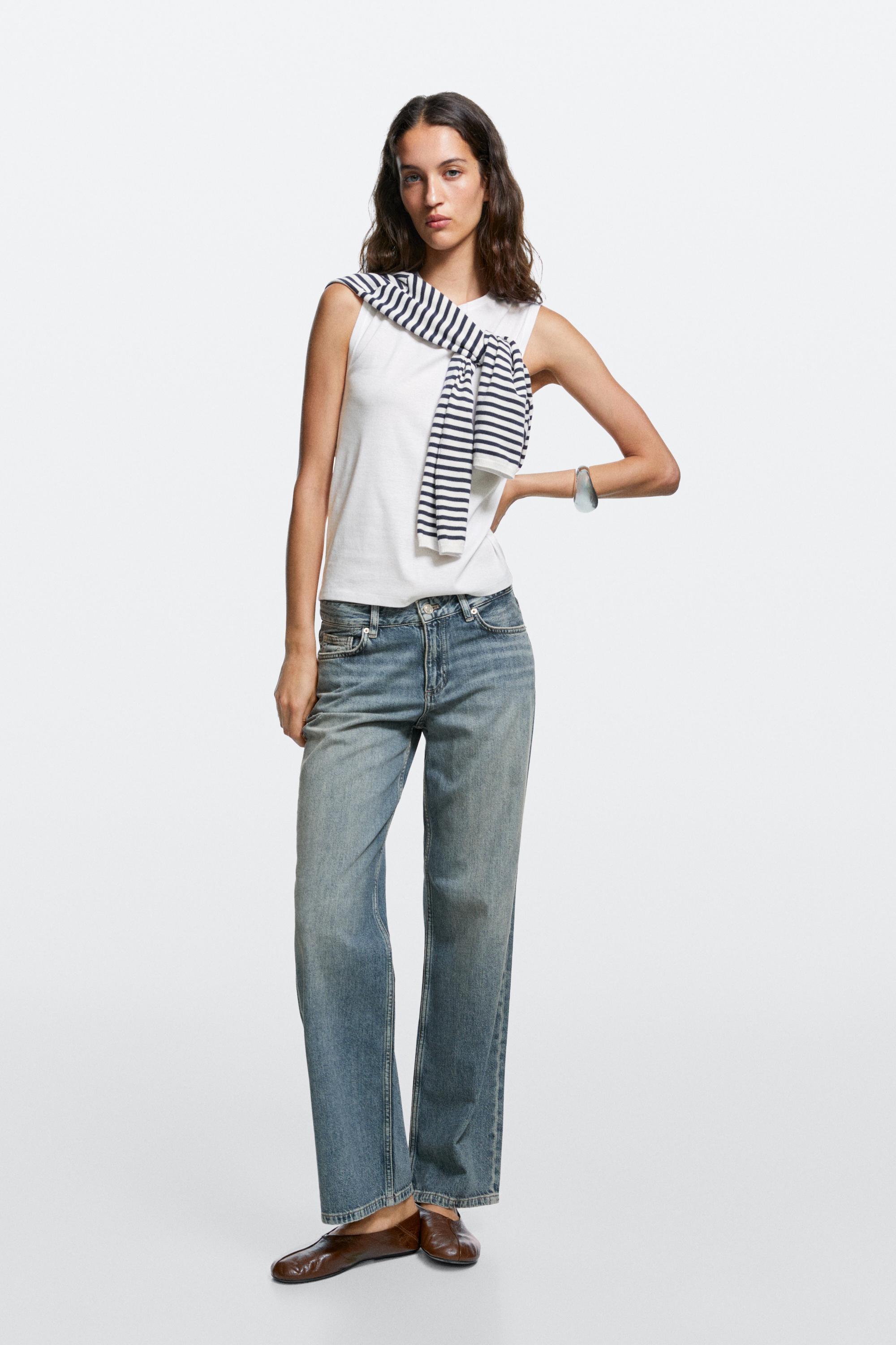 Jeans Straight Fit A Vita Bassa - Azzurro Medio - 34 (It 38) - Massimo Dutti - Female-image