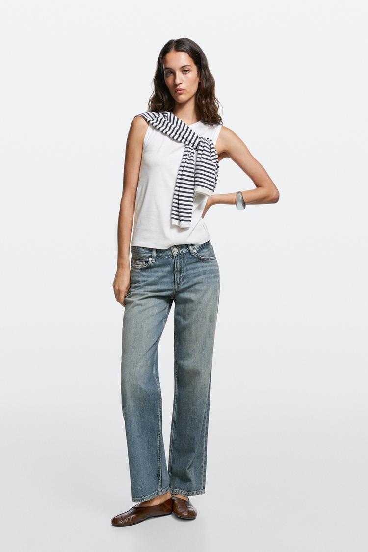 Low-rise straight-leg jeans — MEDIUM BLUE