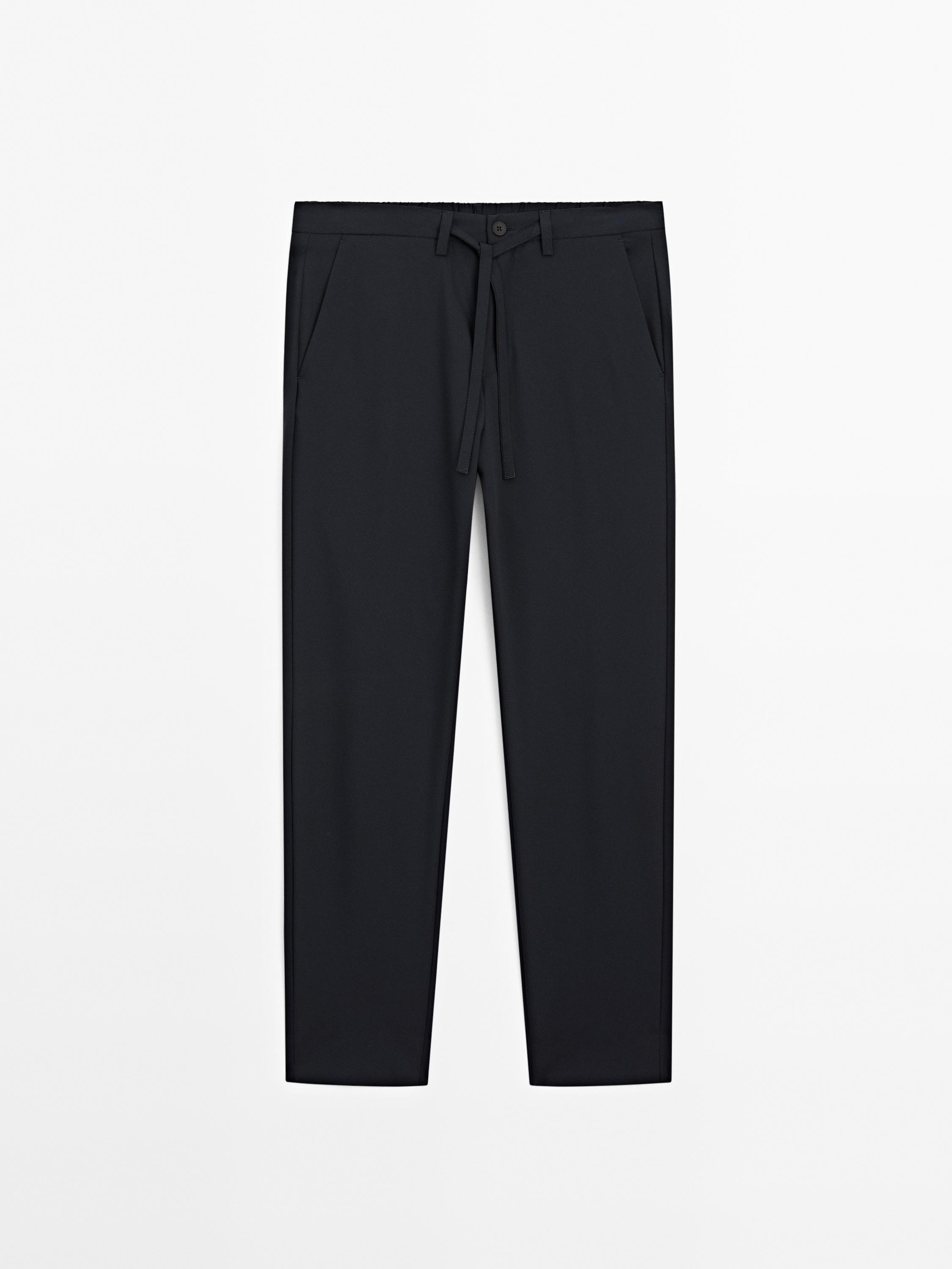 Regular-fit technical trousers — NAVY BLUE