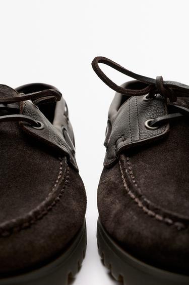 Nappa leather boat shoe — BROWN 7