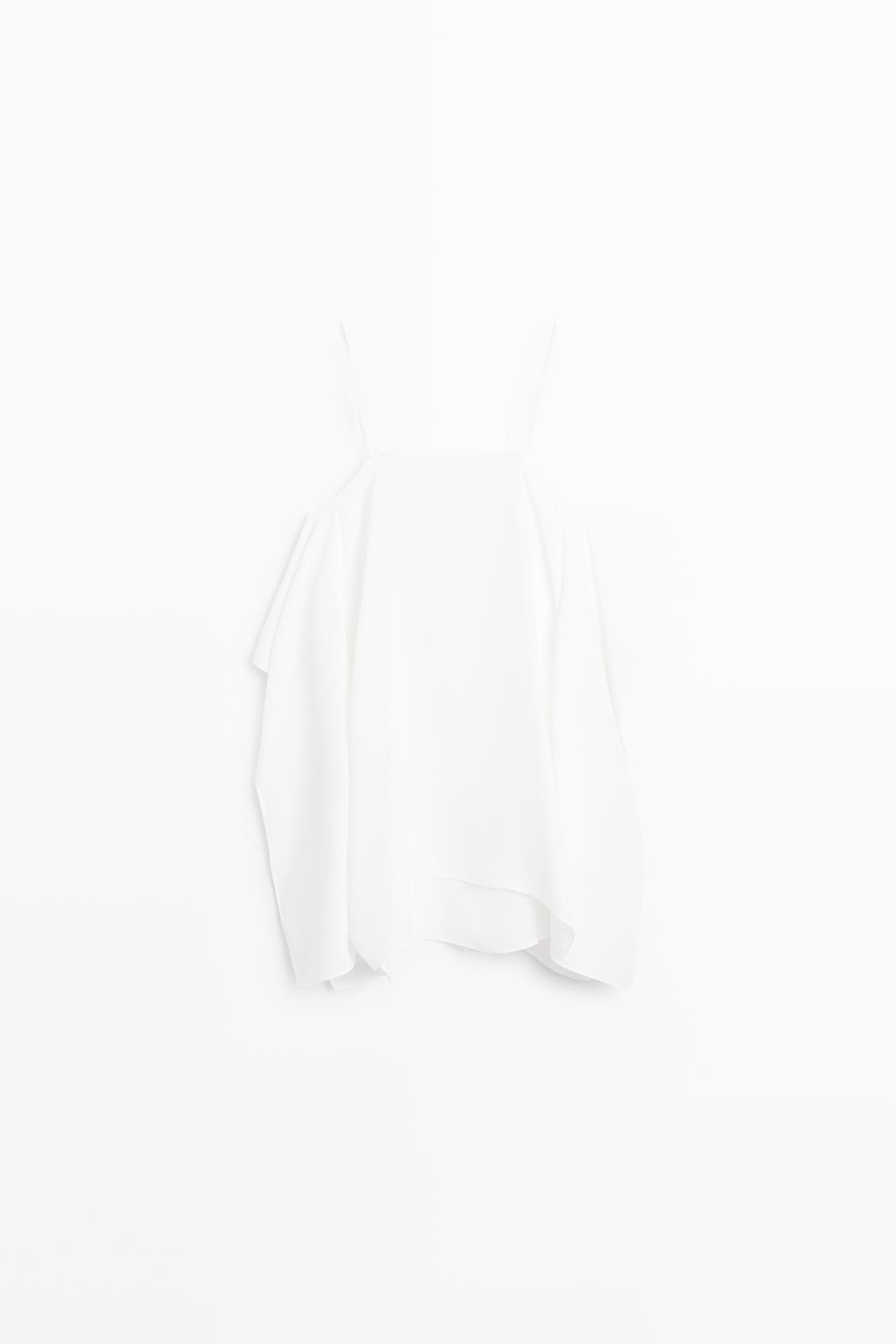 Flowing spaghetti strap top — WHITE
