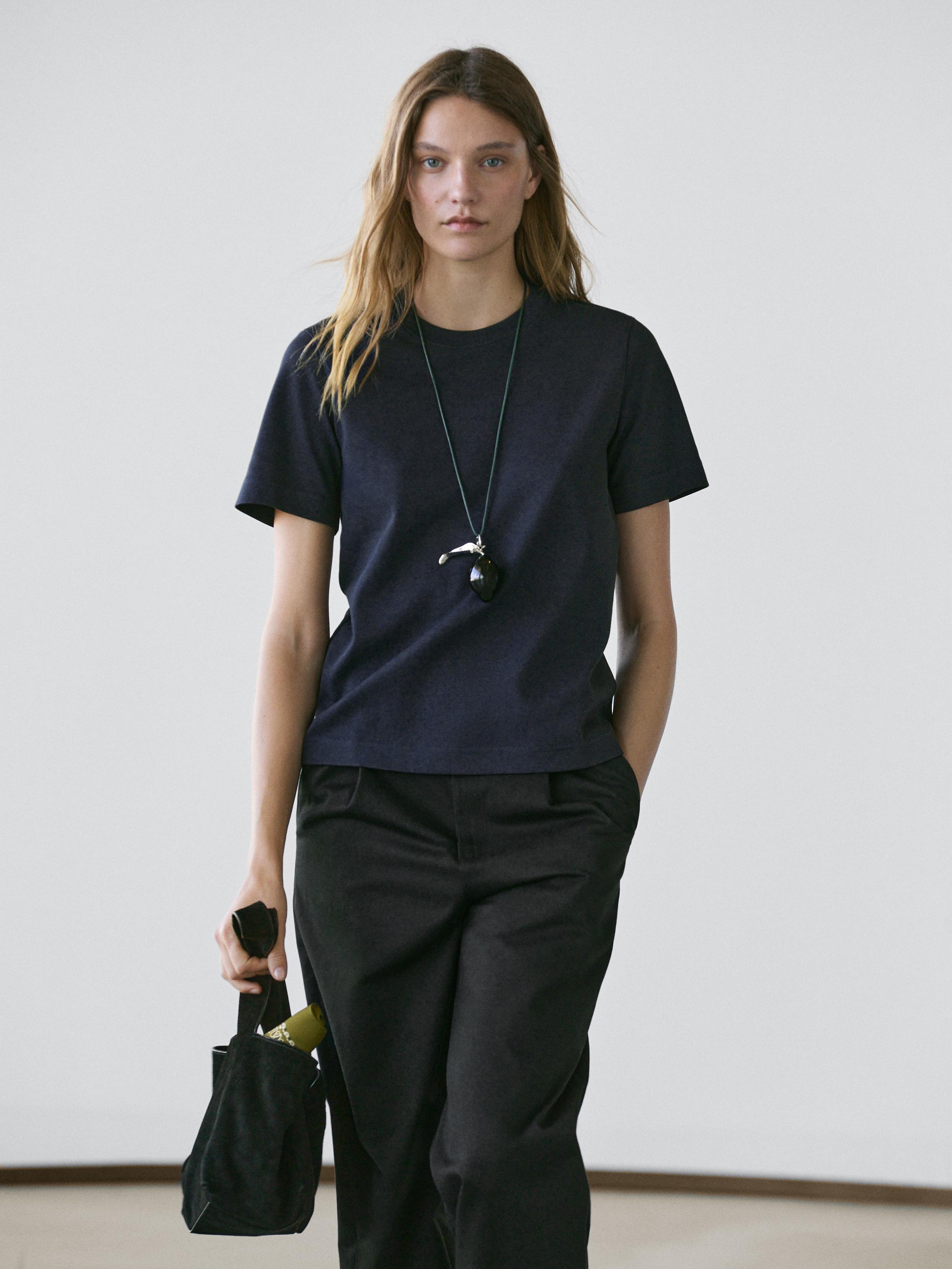 T-shirt à col rond 100 % coton interlock