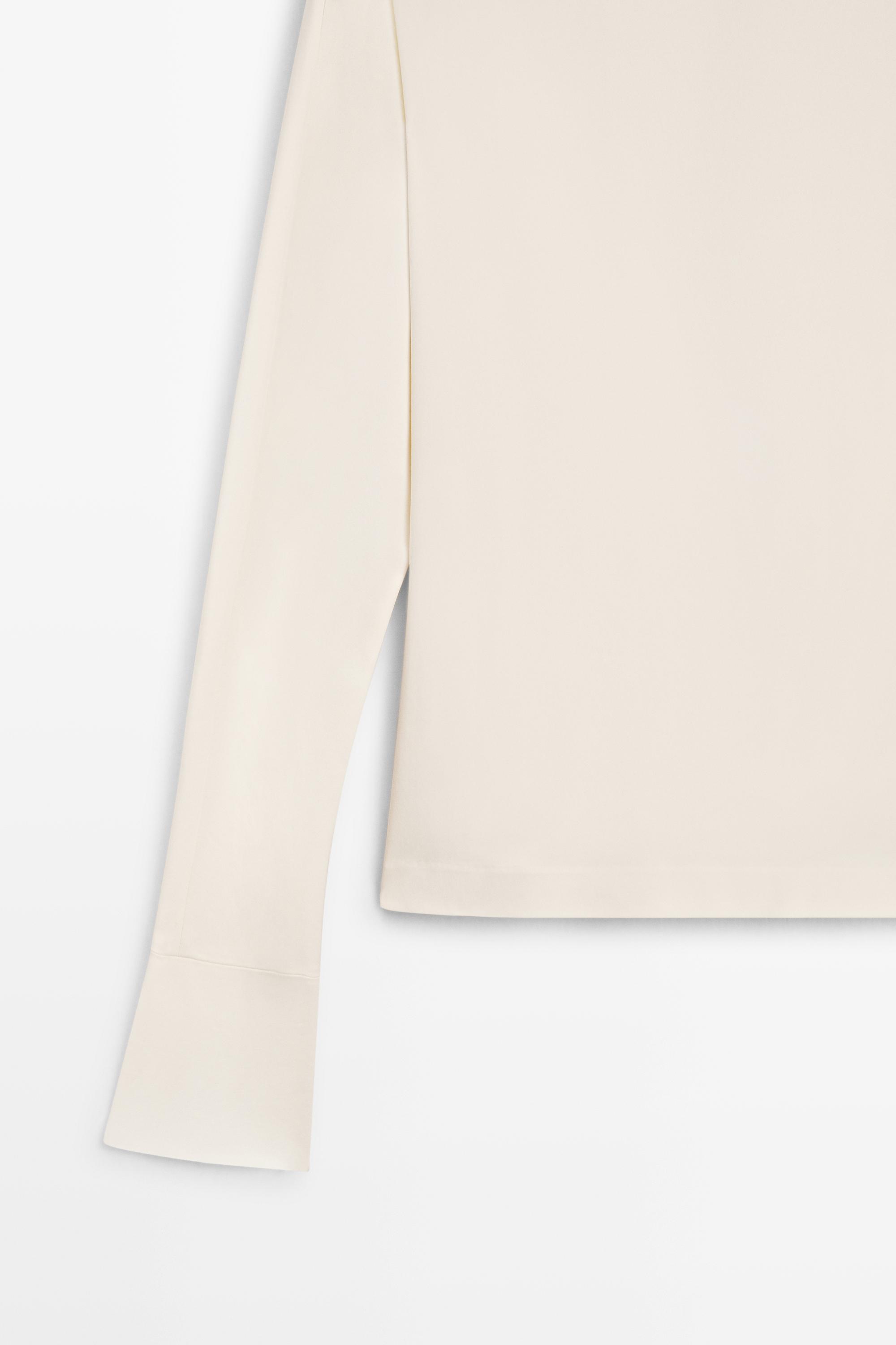 Long sleeve top with back detail — CREAM