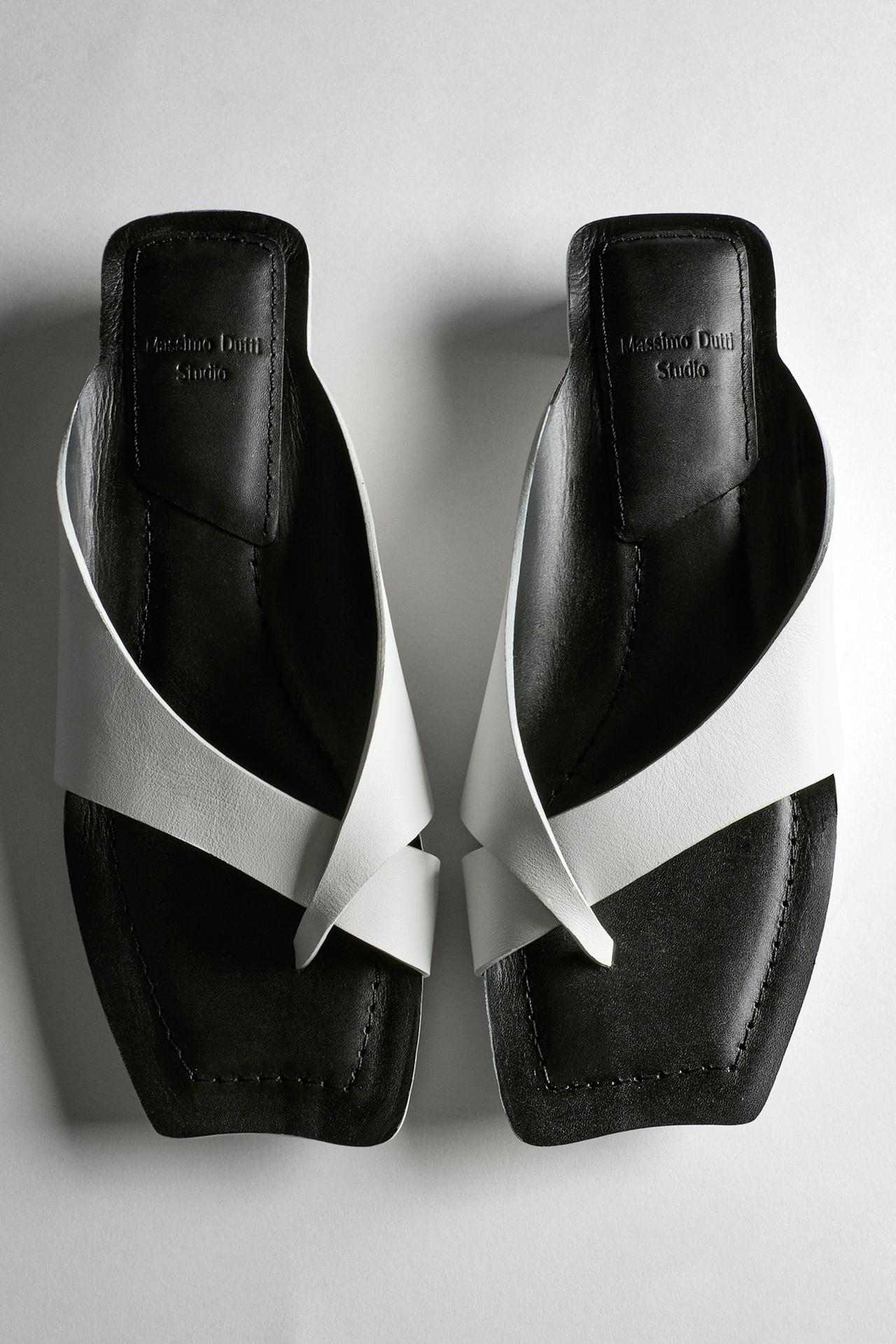 Leather high-heel sandals - STUDIO — WHITE