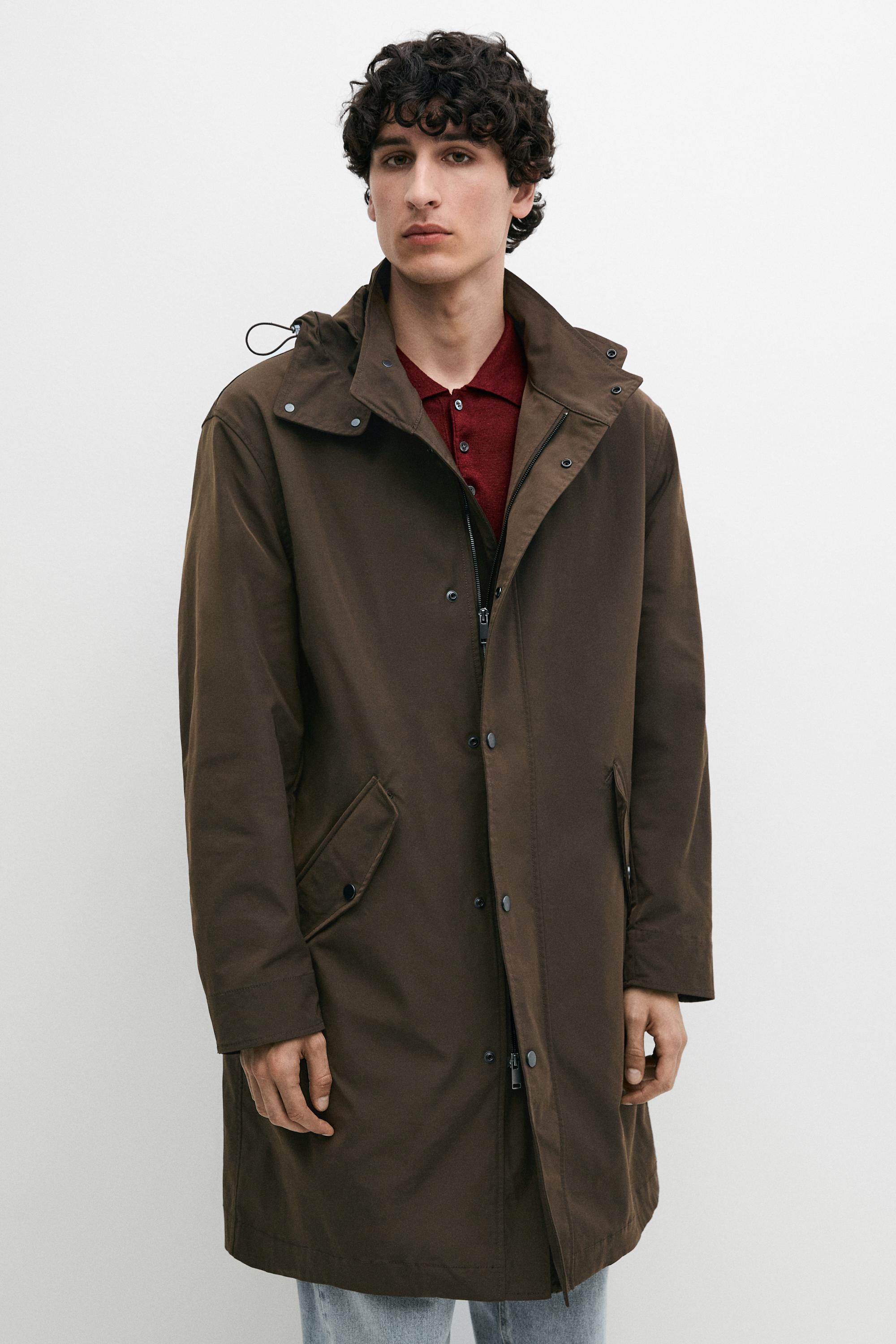 Long technical parka with detachable interior