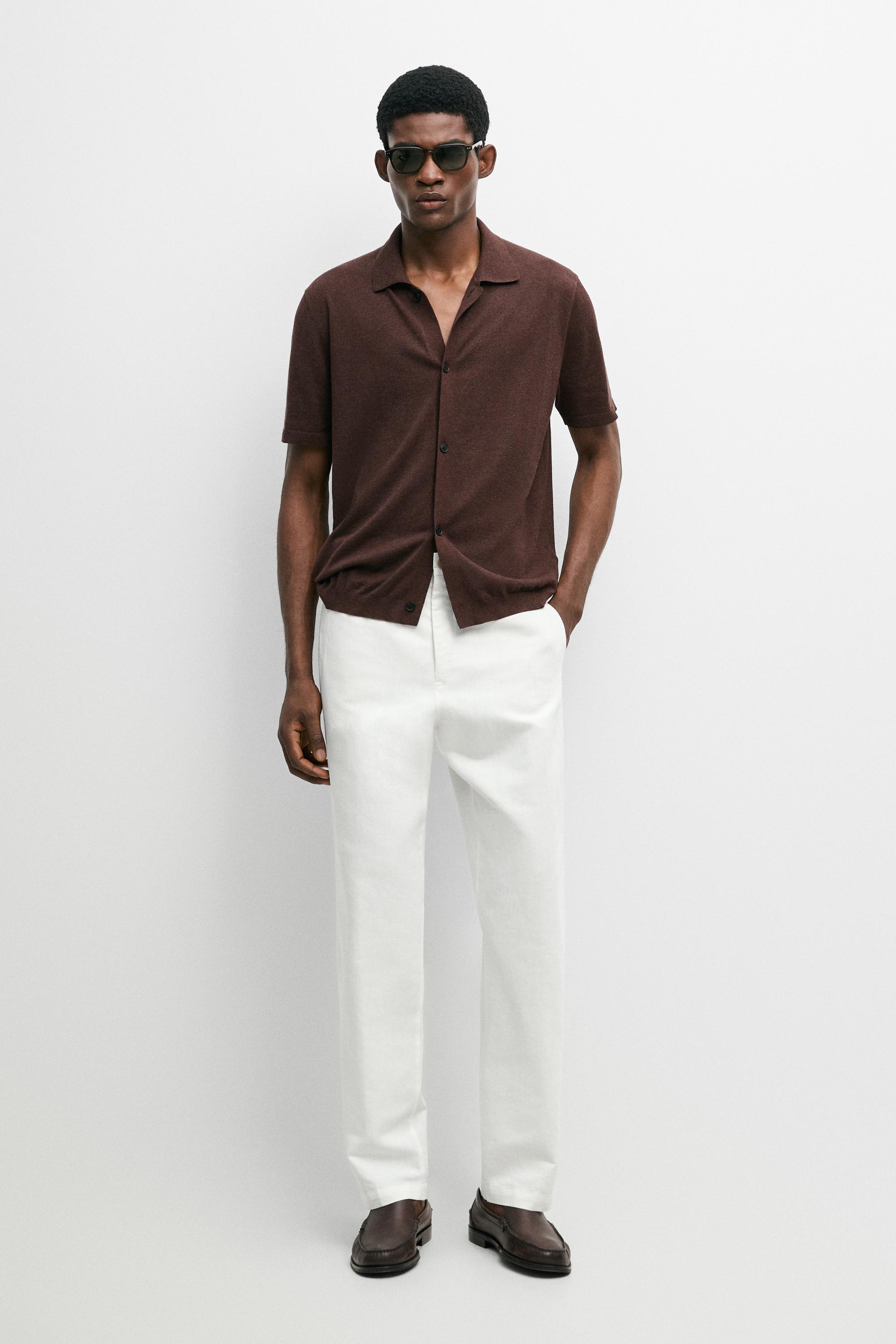 Pantalons straight fit lli cotó