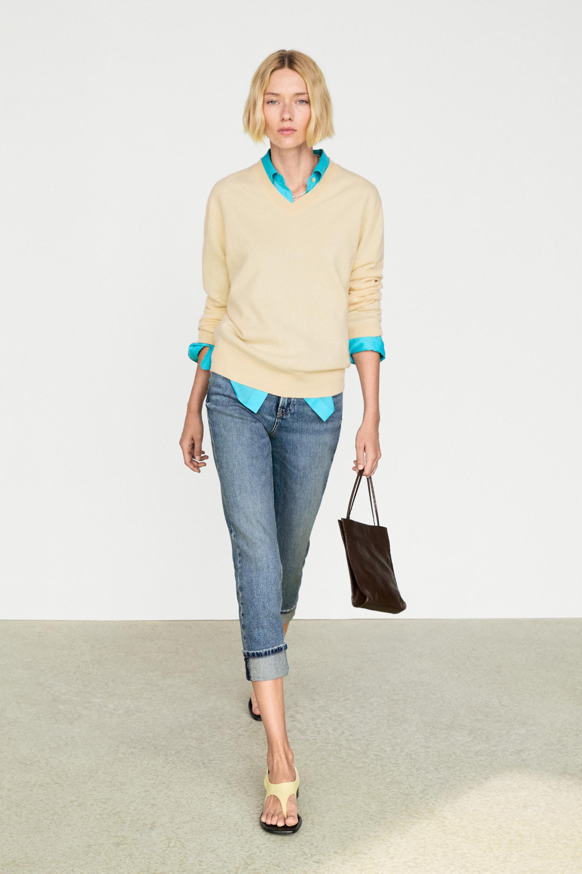 100% cashmere knit sweater — Vanilla
