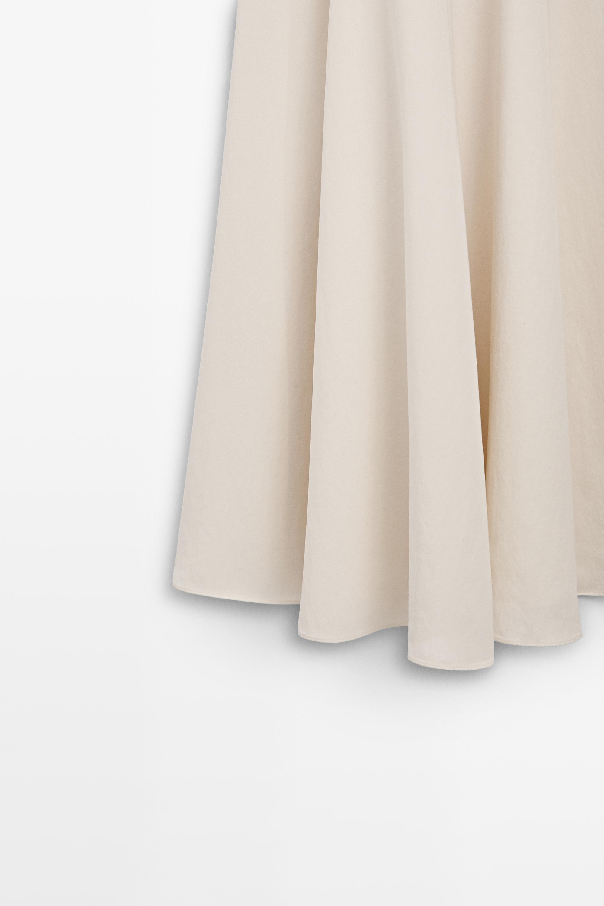 Long contrast dress — CREAM