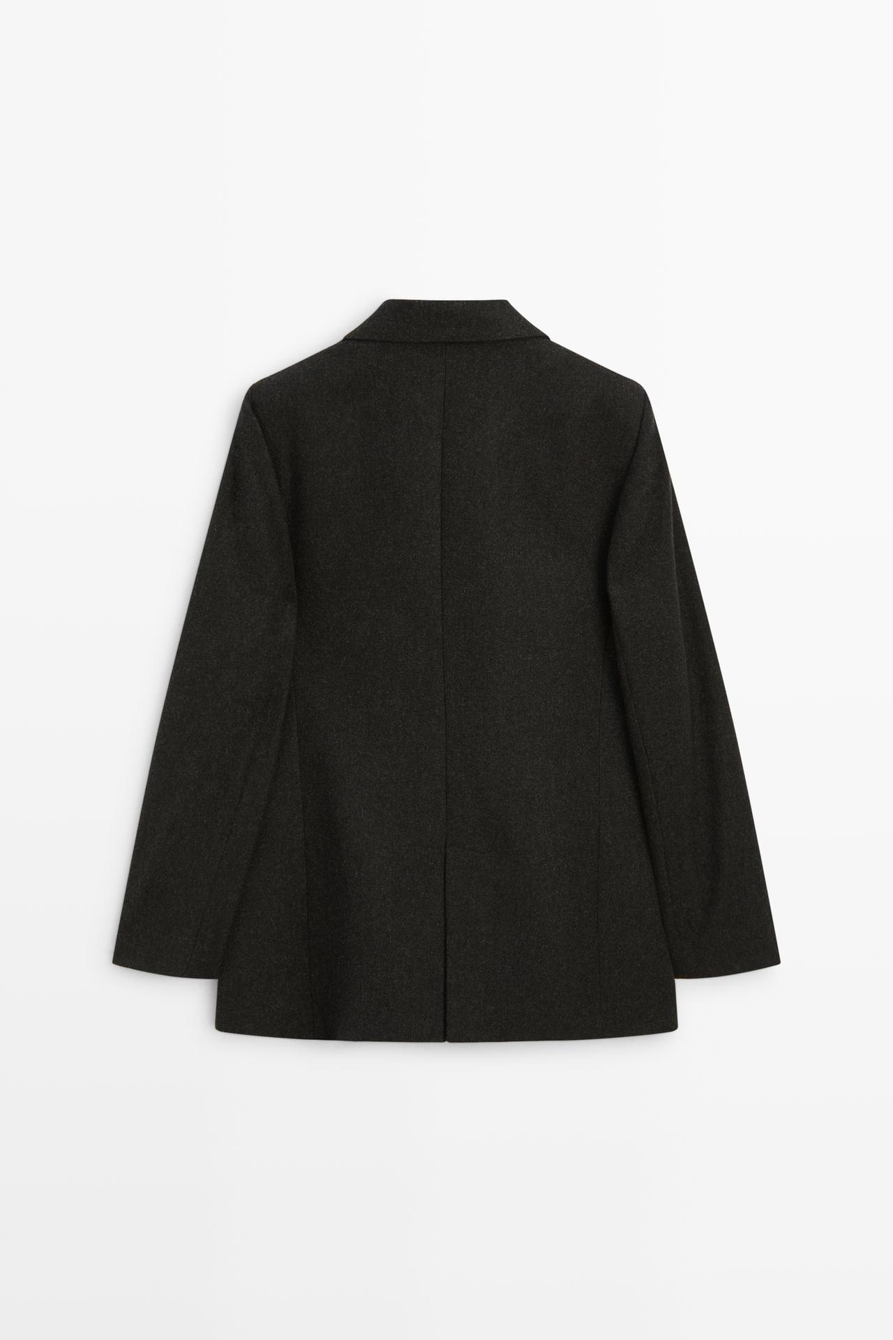 Two-button wool-blend blazer — MINK