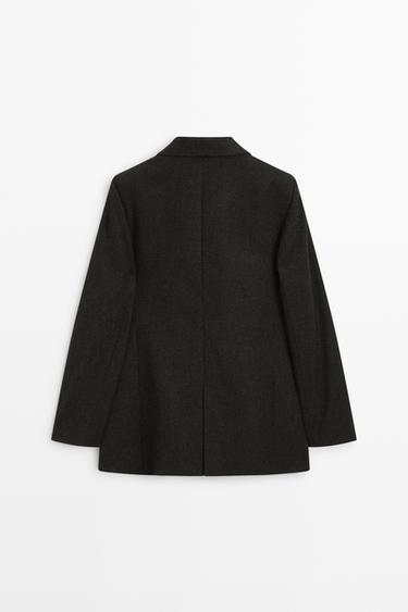Two-button wool-blend blazer — MINK 6