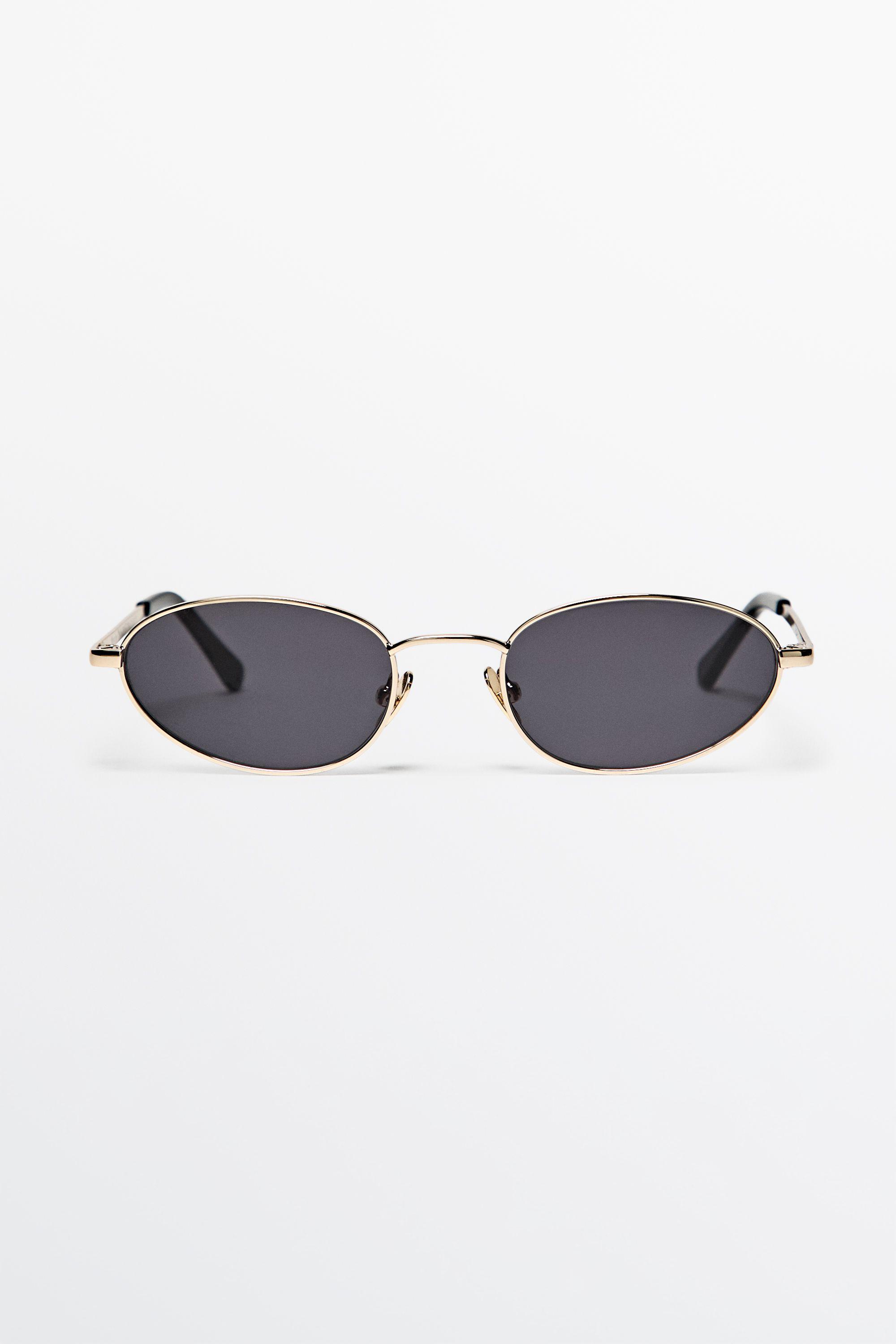 Oval metal sunglasses — SILVER