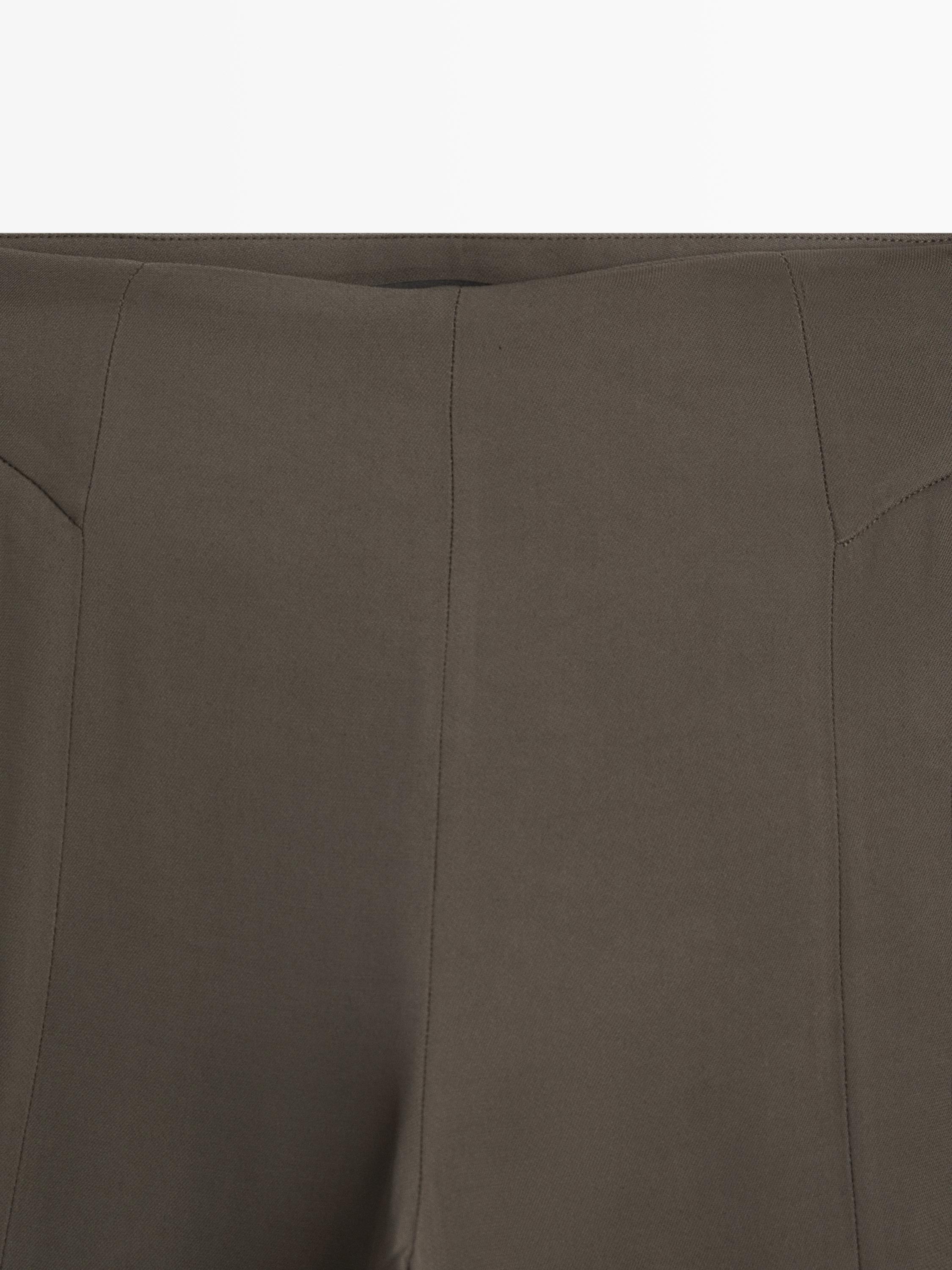 Flowing sarouel trousers — Greyish green