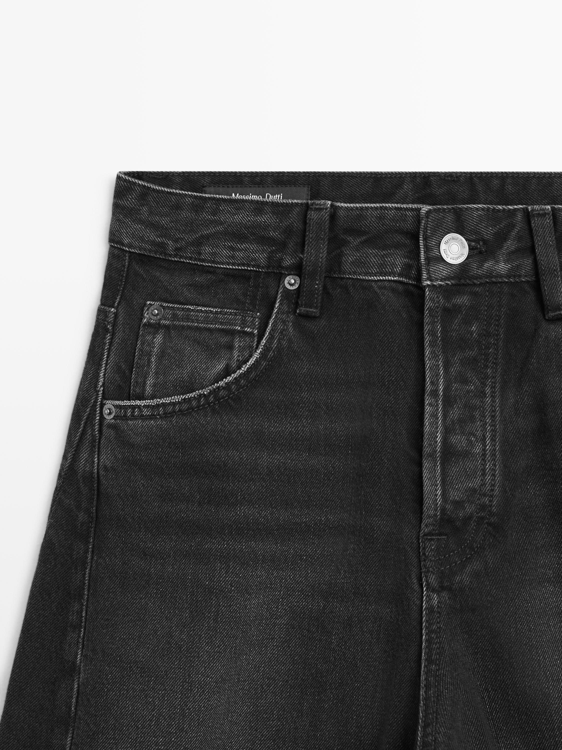 Mid-rise balloon fit jeans — BLACK