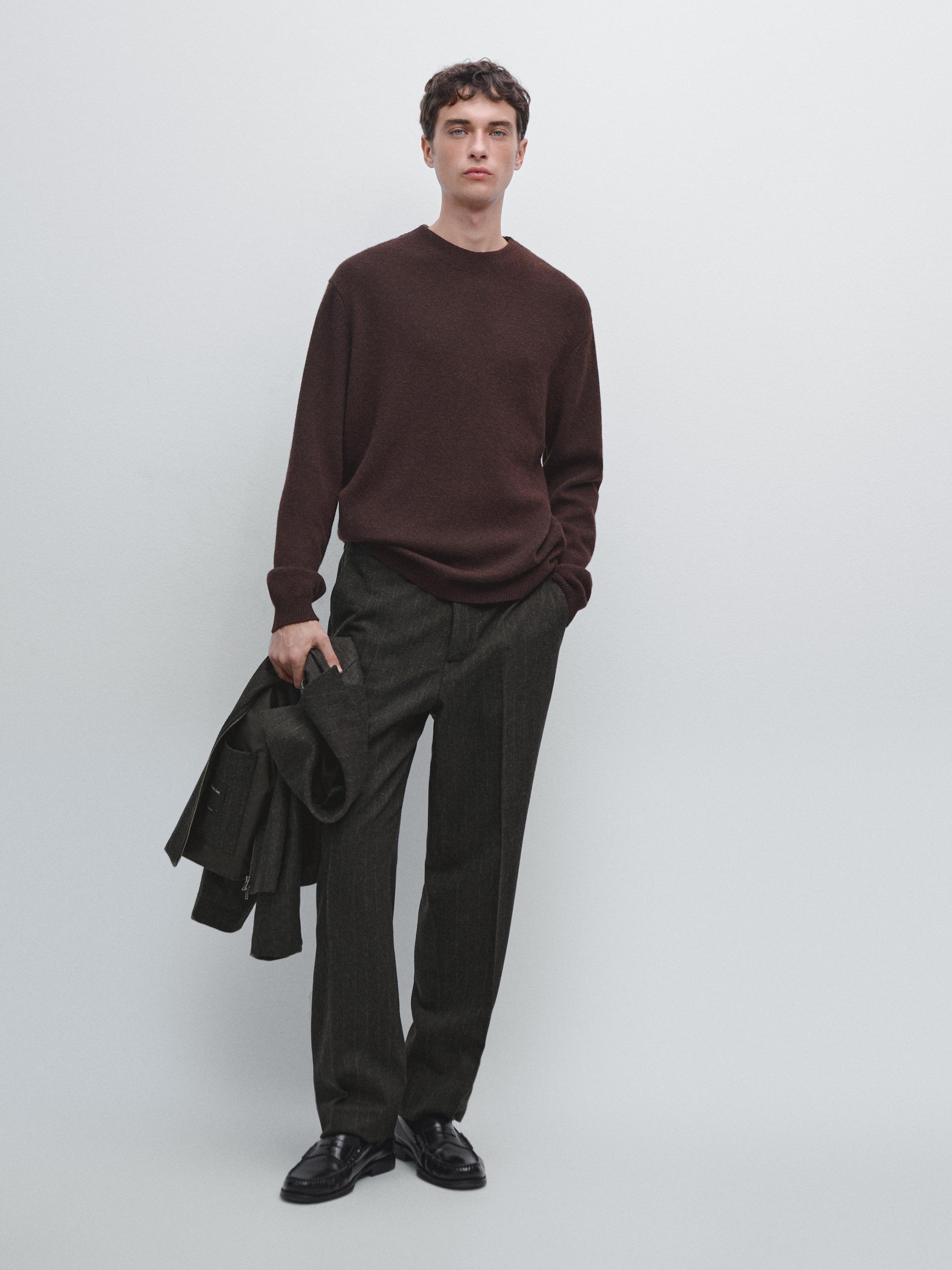 Wool blend round neck jumper